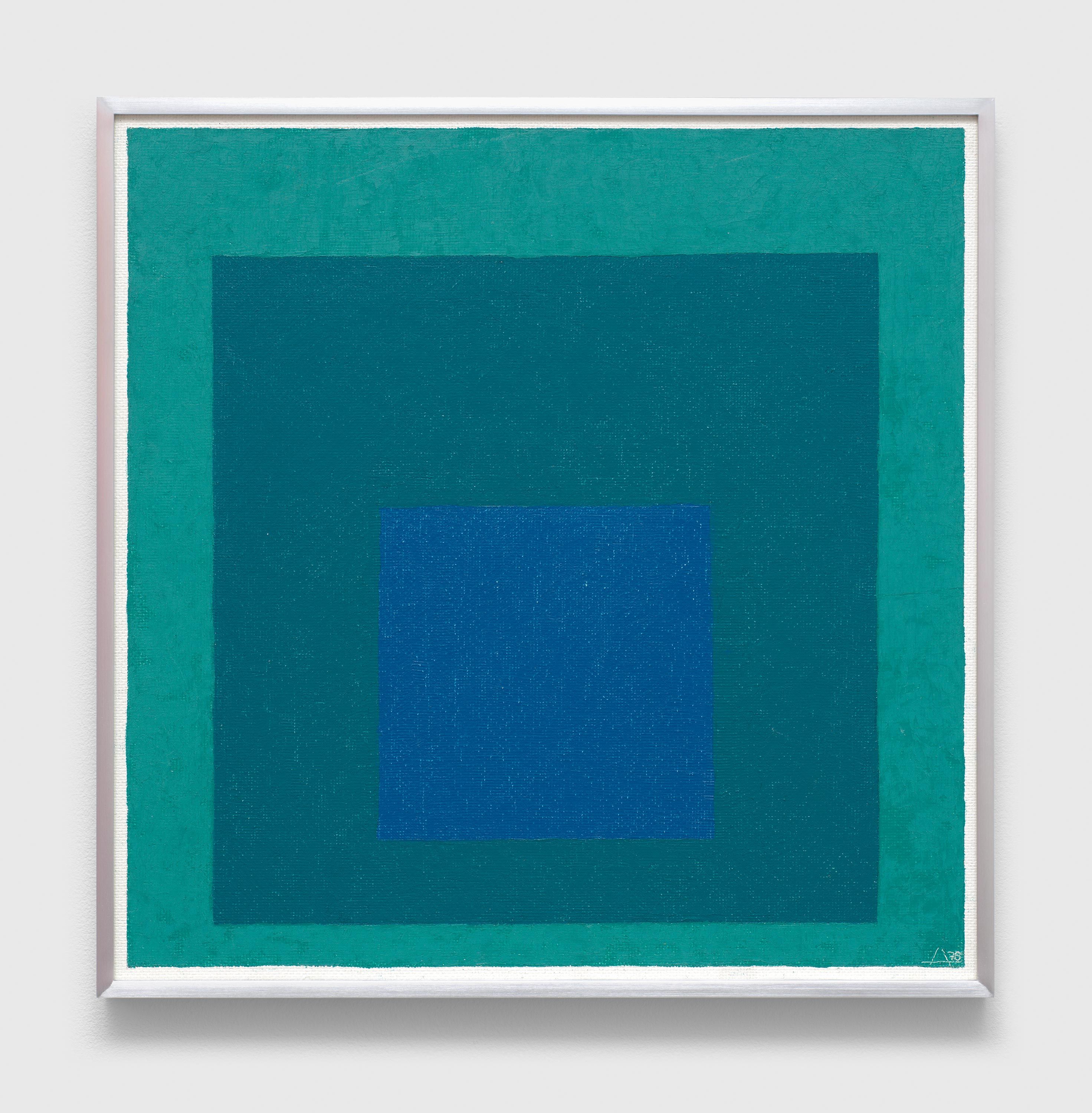 A painting by Josef Albers, titled Homage to the Square, dated 1976.