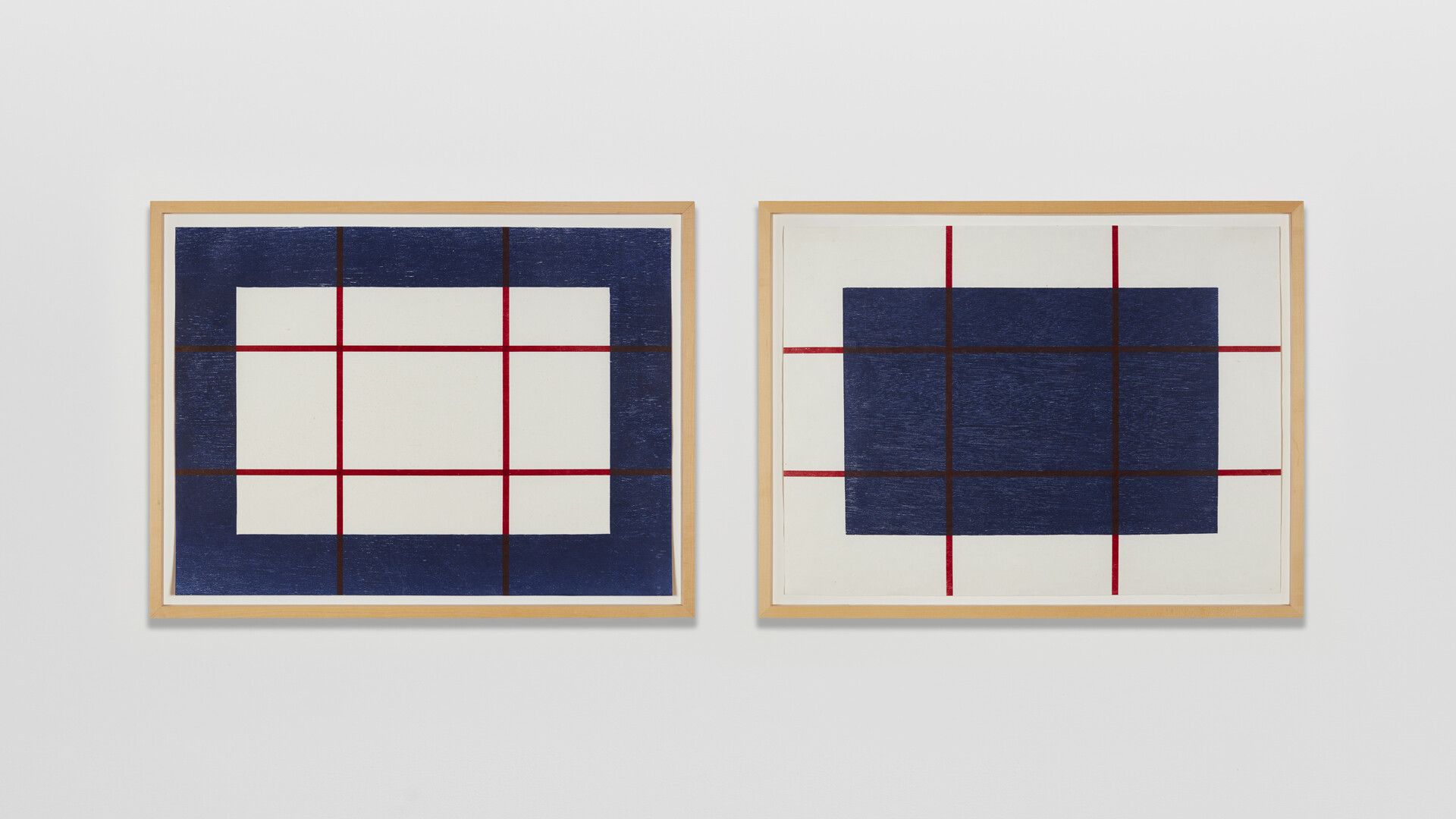 A photo featuring two of twenty prints from Donald Judd, Untitled 1992-1993/2020, dated 2020