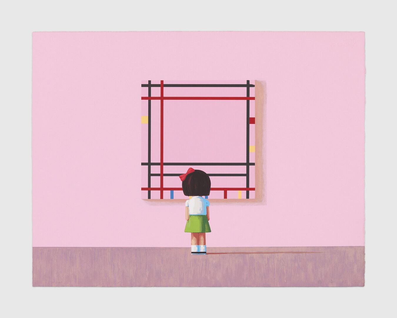 A screenprint by Liu Ye, titled Wow, dated 2005.