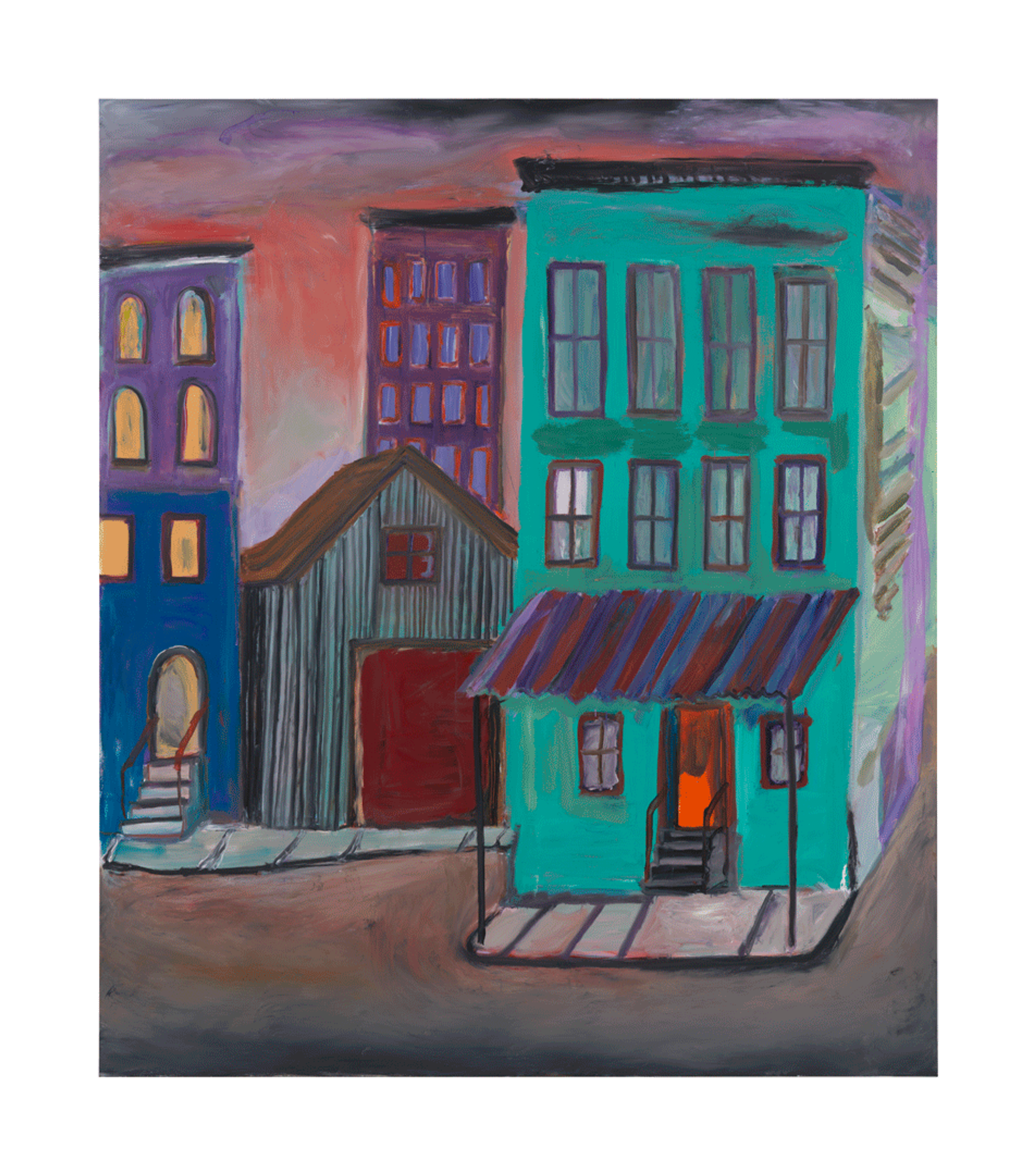 One of six untitled paintings by Josh Smith, dated 2020.