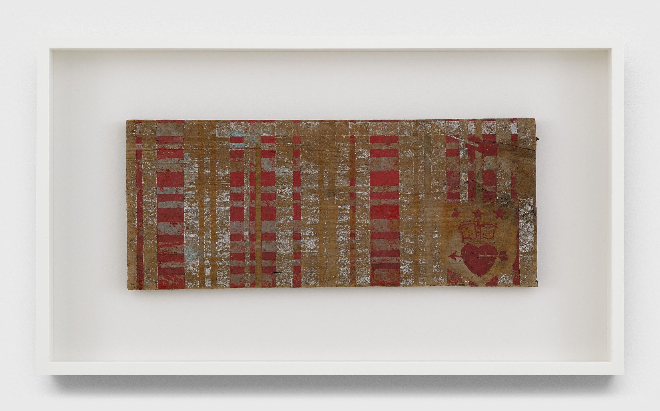 An undated oil painting on wood by Frank Walter, titled Untitled (Tartan crest).