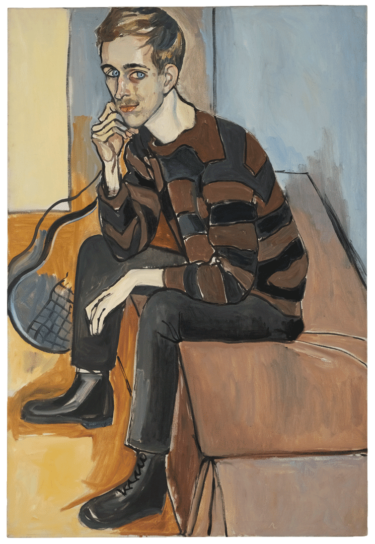 A painting by Alice Neel, titled Young Man, dated 1965