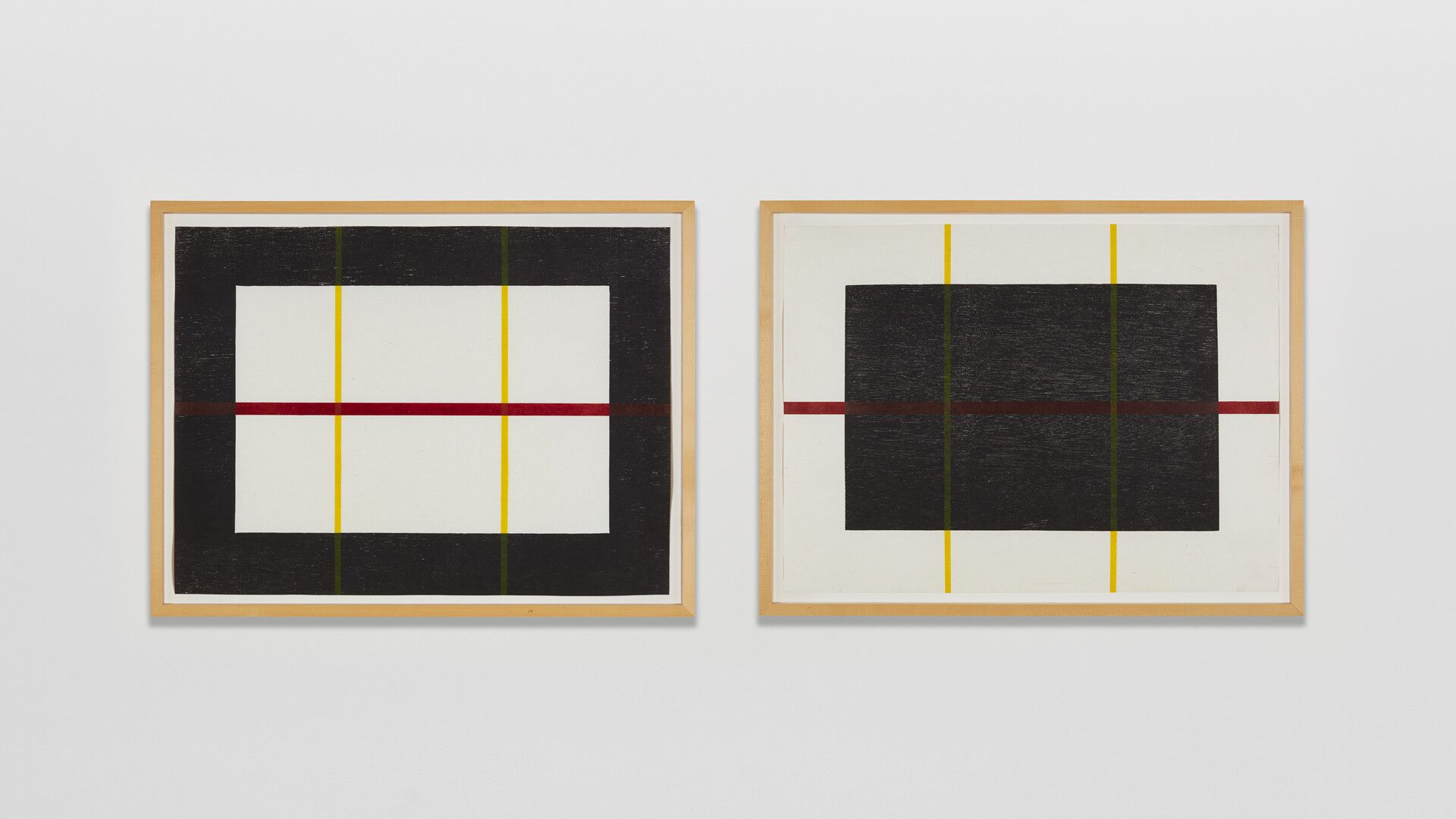 A photo featuring two of twenty prints from Donald Judd, Untitled 1992-1993/2020, dated 2020