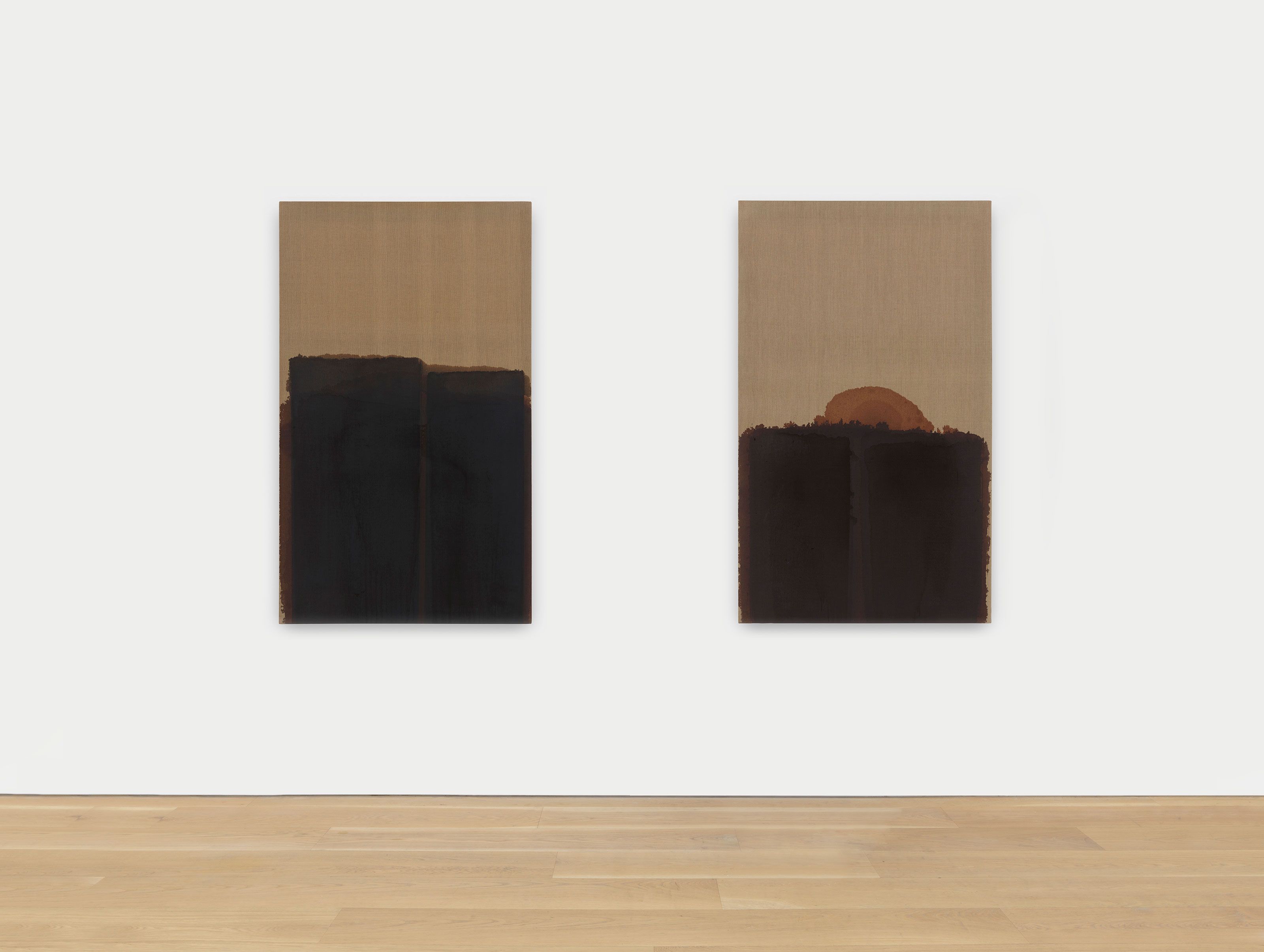 A composite image featuring works by Yun Hyong-keun, dated 2019