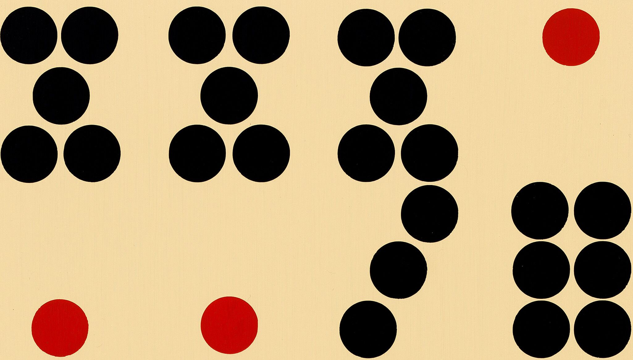 A detail of an artwork by Sherrie Levine, titled Ivory Dominoes: 1-12, dated 2022