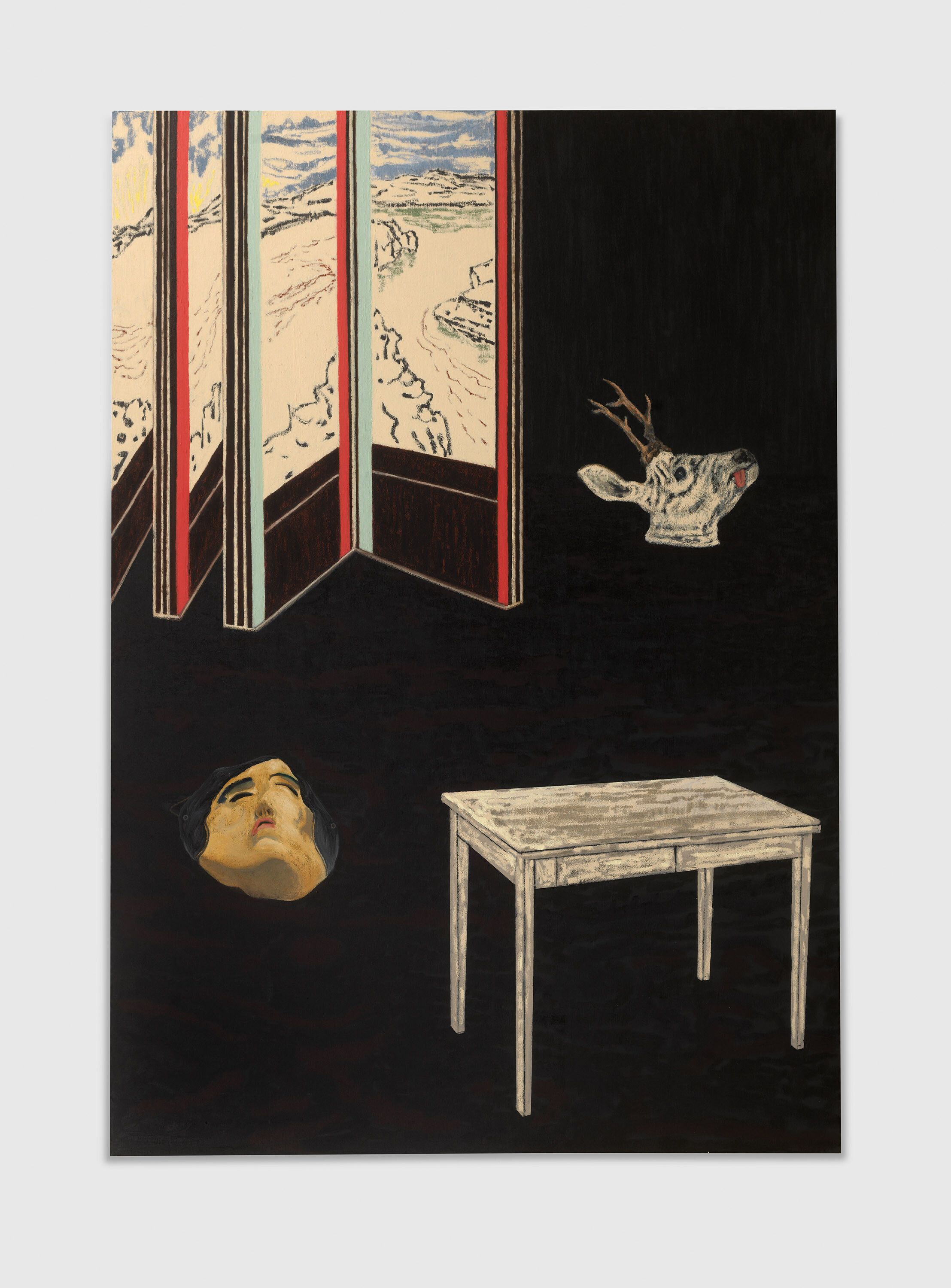 A painting by Mamma Andersson, titled Ohh, Deer, dated 2023.