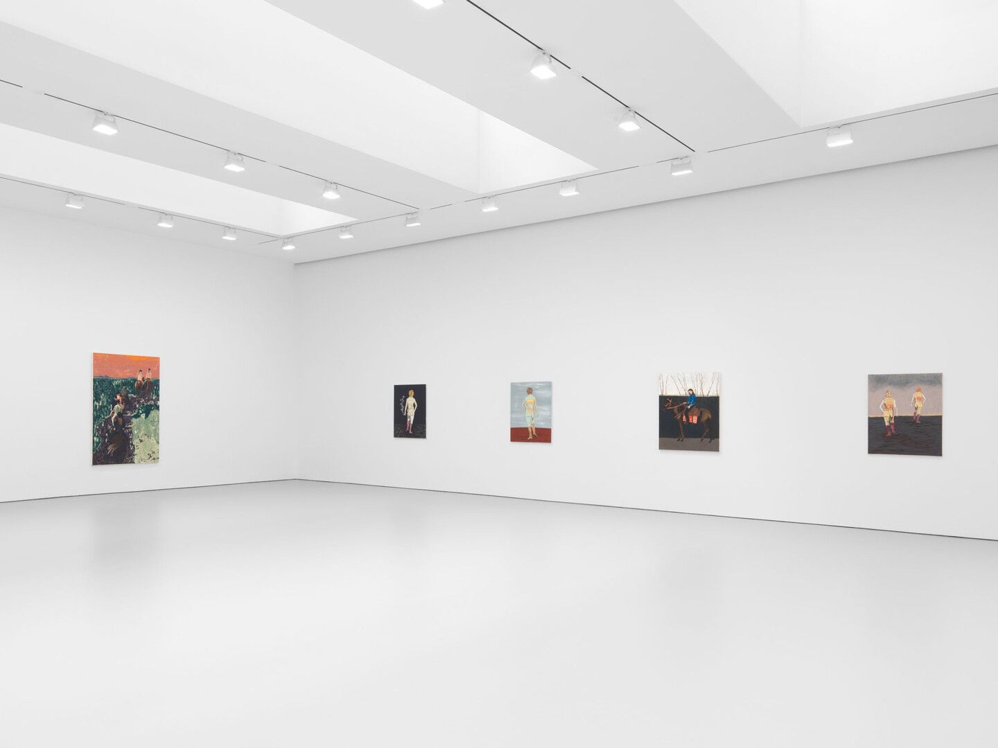 An installation view of the exhibition, Mamma Andersson: The Lost Paradise, at David Zwirner, New York, dated 2020.