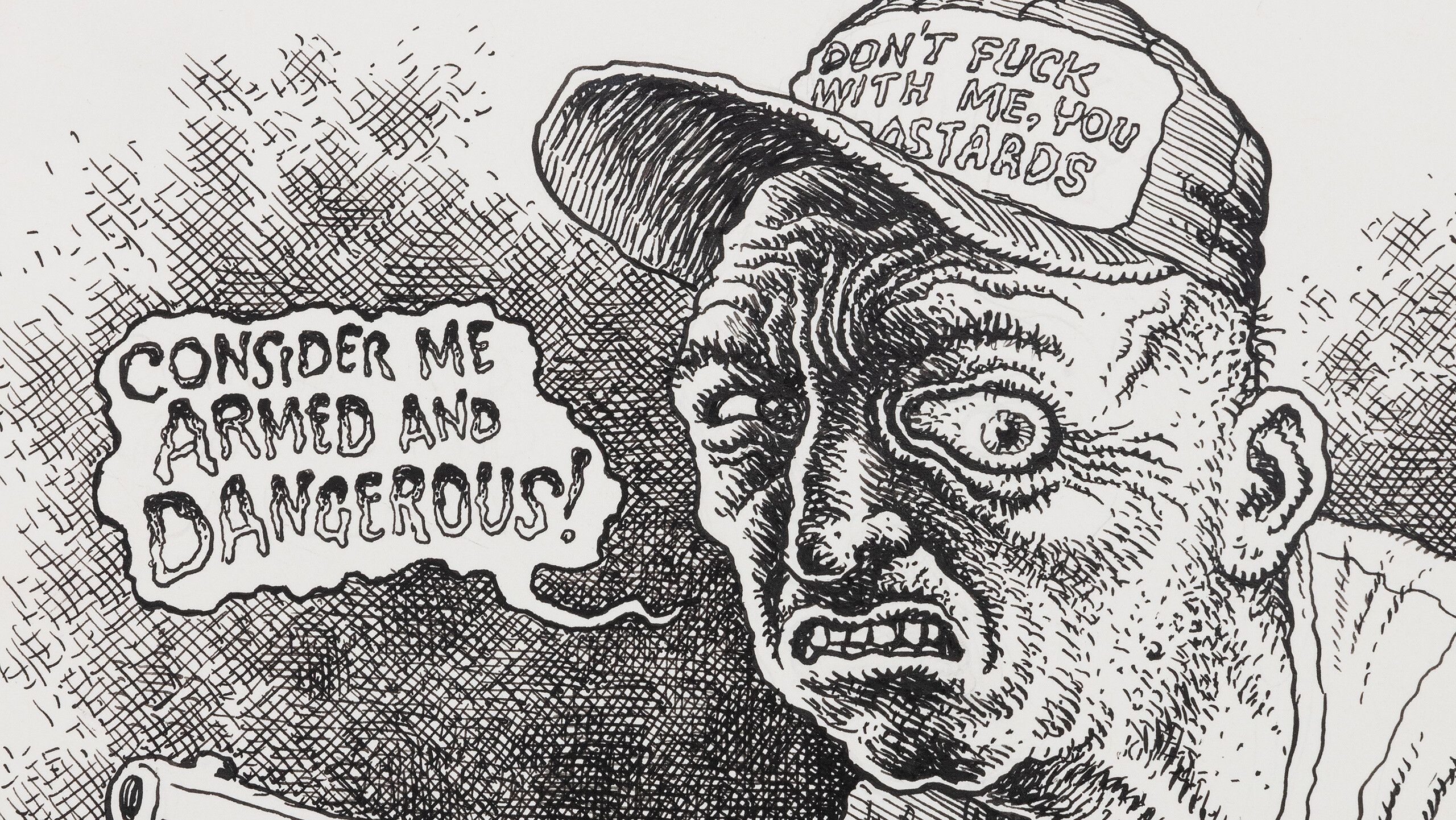 A detail of Wounded Psyche by R. CRUMB dated 2021