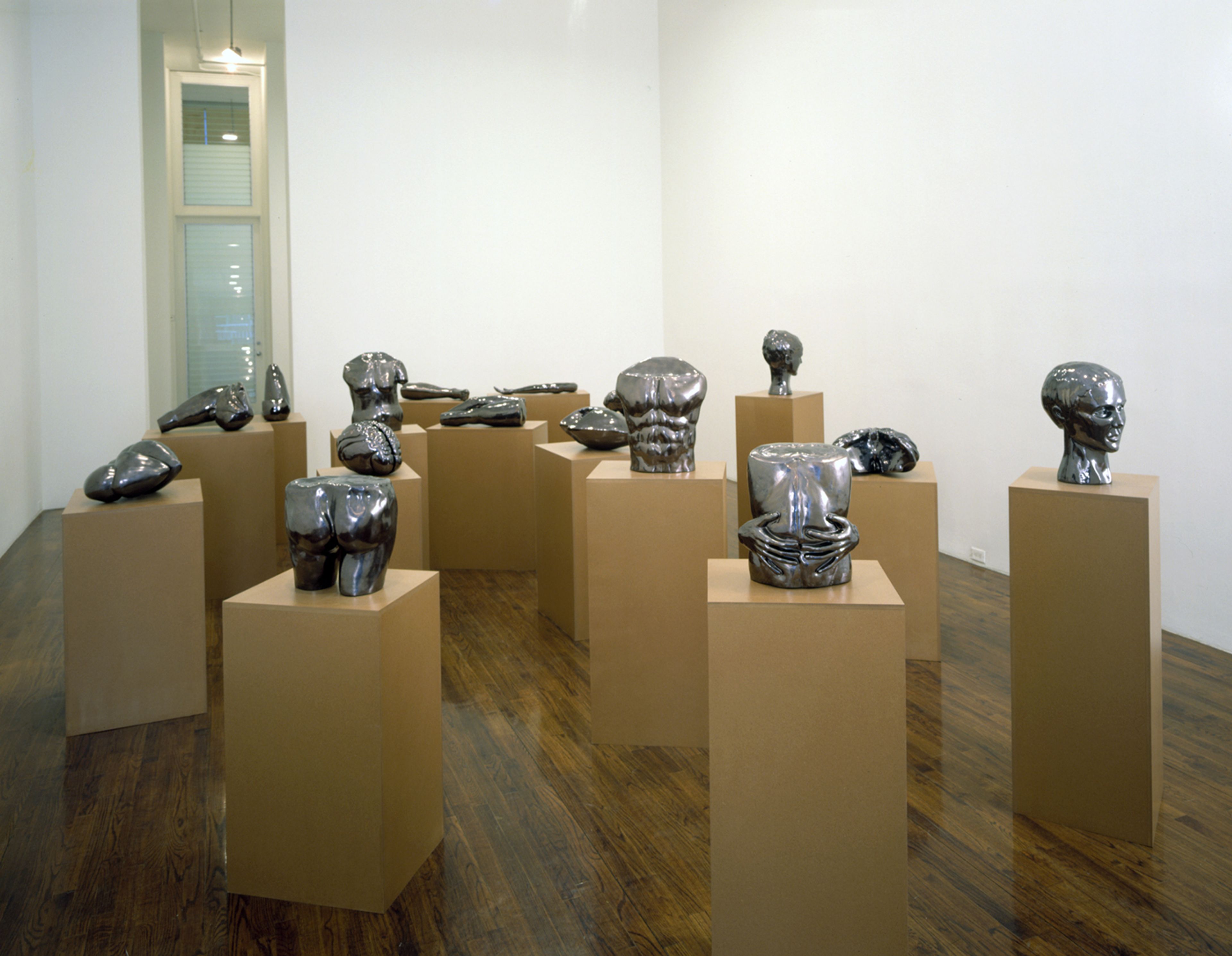 An installation view of the exhibition Katy Schimert: New Sculpture, at David Zwirner New York, dated 2001.