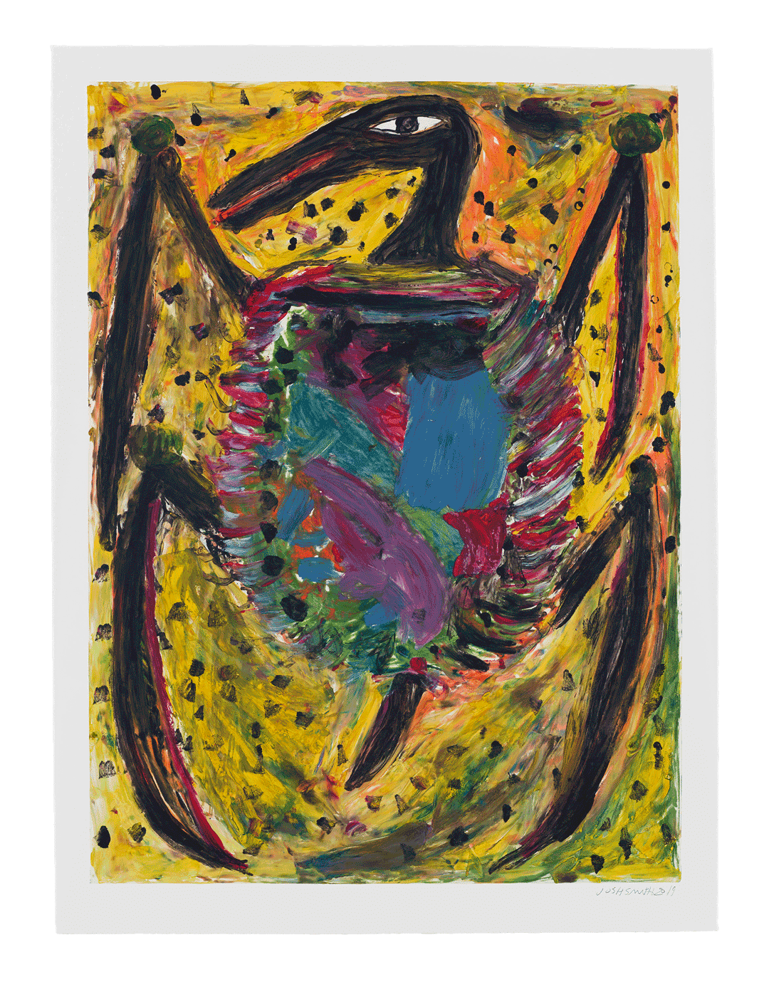 A print by Josh Smith, titled Turtle, dated 2019.