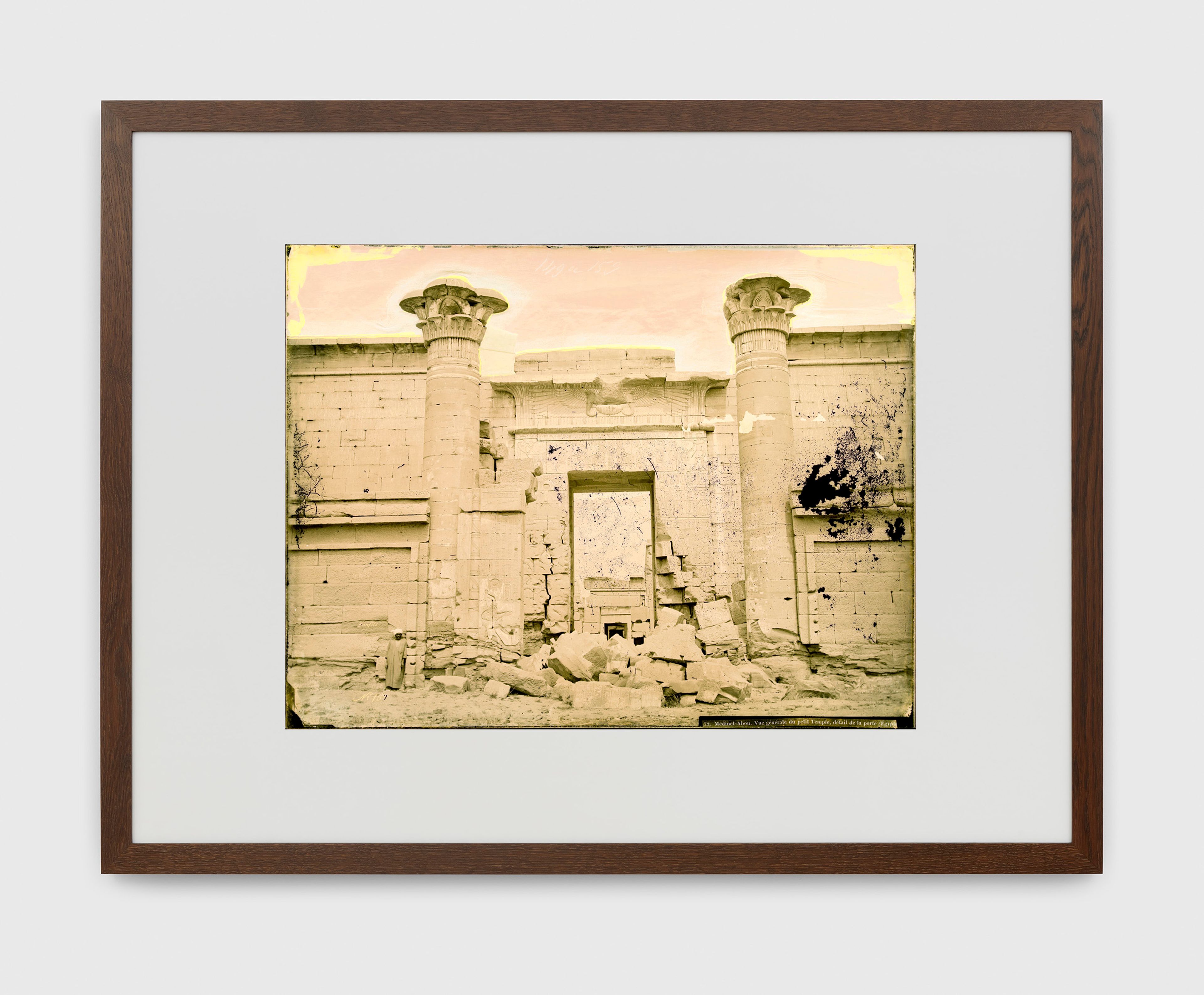 A chromogenic print by Thomas Ruff, titled bonfils_04 - Vue générale du petit temple, détail de la porte. Thèbes (Medinet-Abou), Haute Égypte, dated 2021.