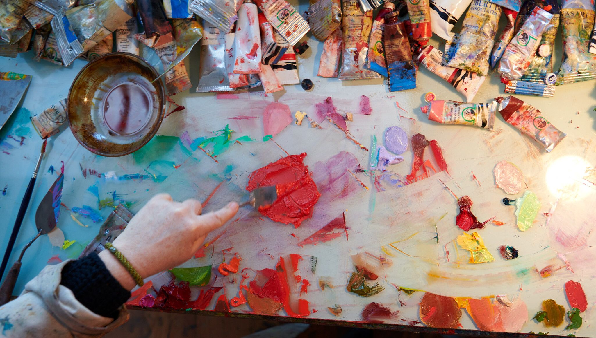  A Photo by Jason Schmidt of Lisa Yuskavage in her studio, dated 2020.