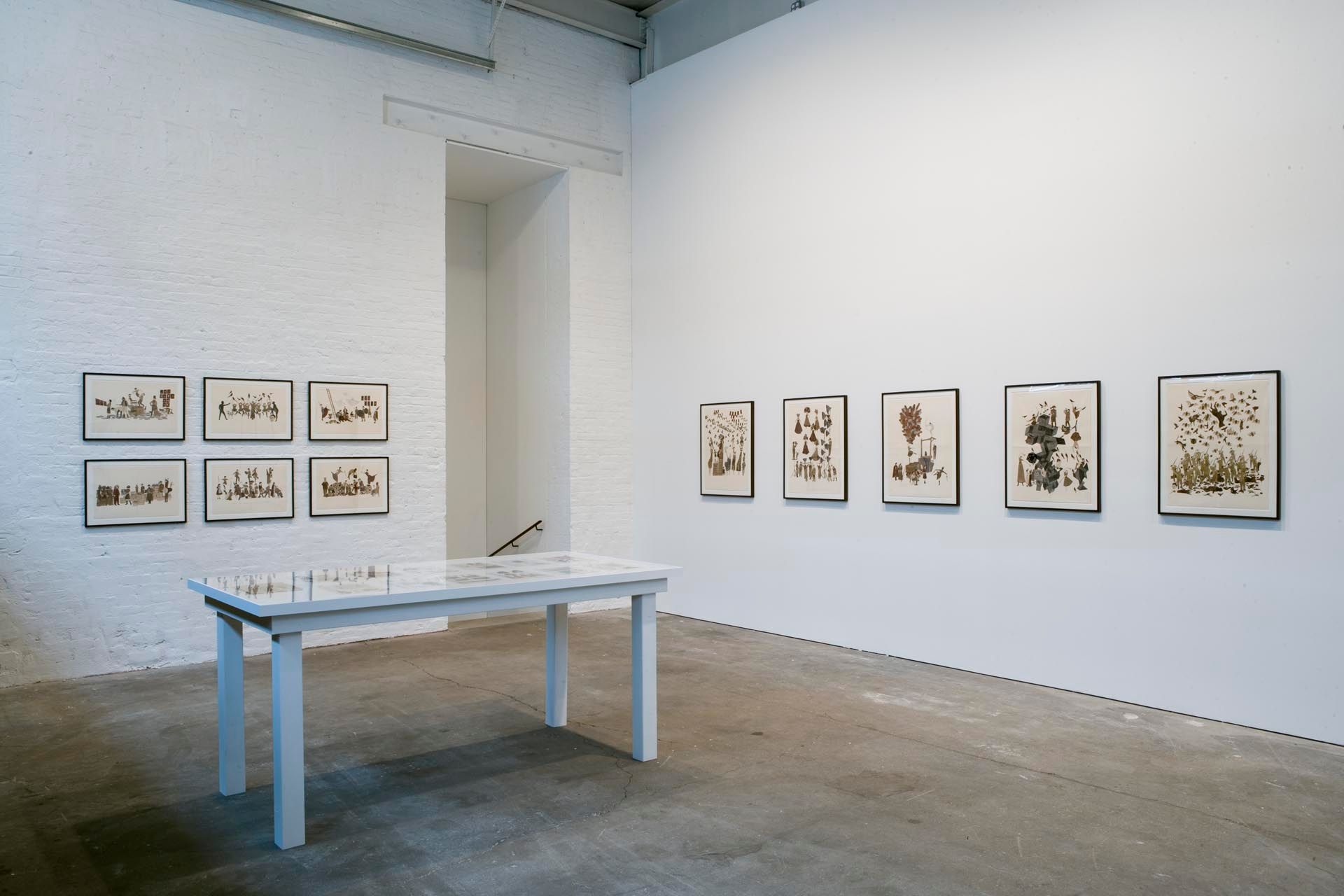 Installation view of the exhibition, Even the Ghost of the Past, at David Zwirner in New York, dated 2008.