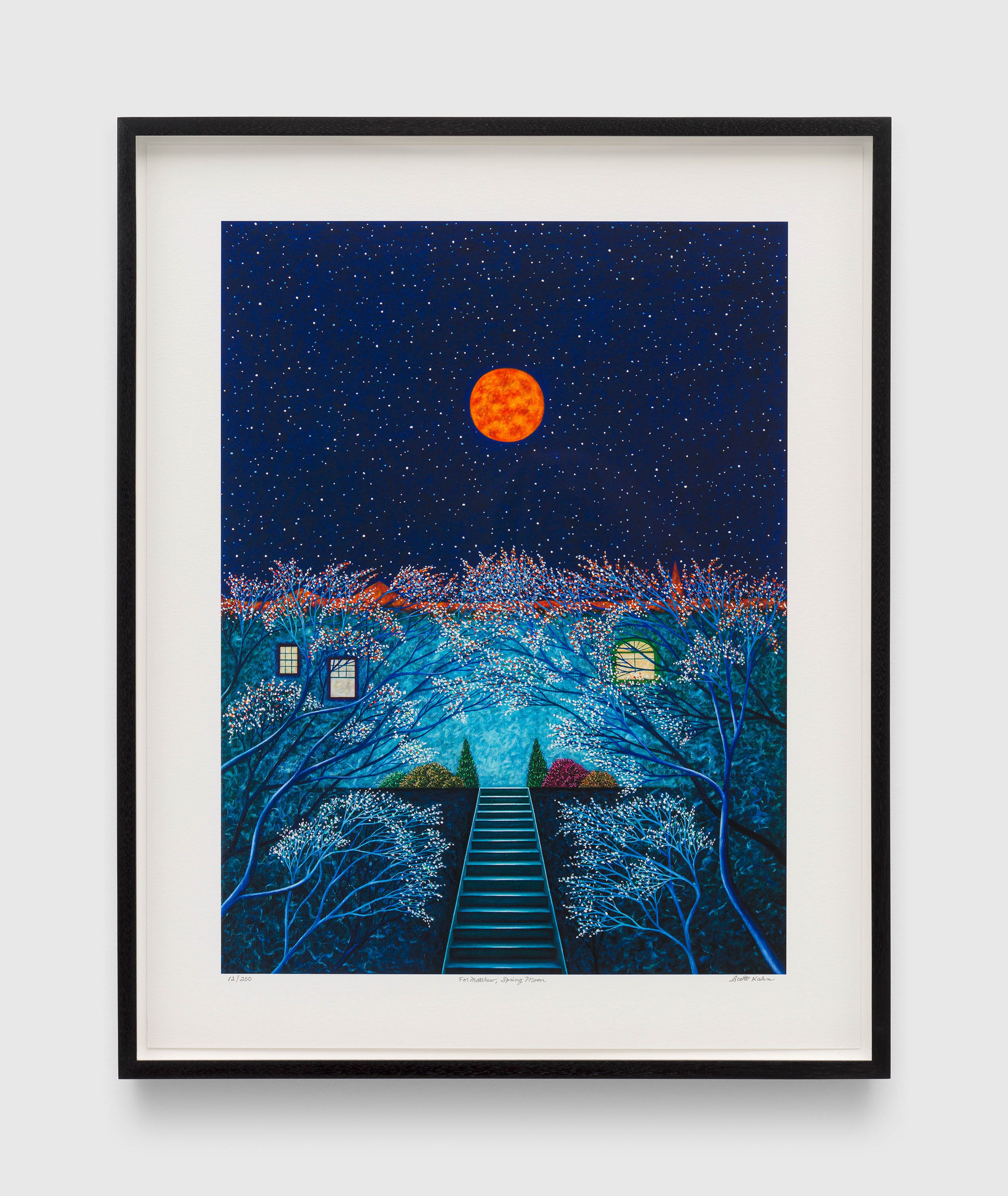 A print by Scott Kahn, titled For Matthew, Spring Moon, dated 2020.