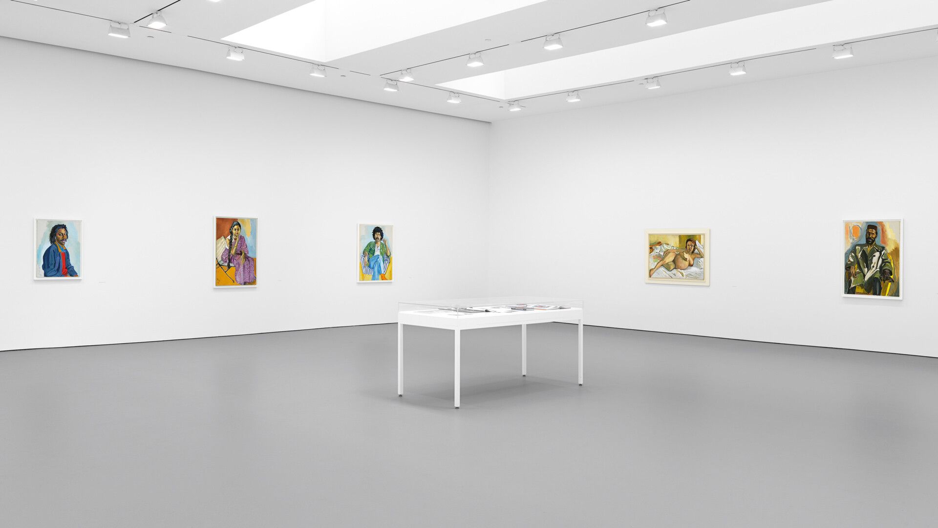 Installation view of the exhibition, Alice Neel, Uptown, at David Zwirner, New York, dated 2017.