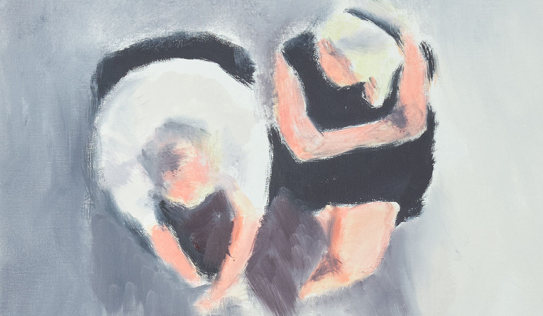 A detail of a painting by Luc Tuymans titled Distancing, dated 2021