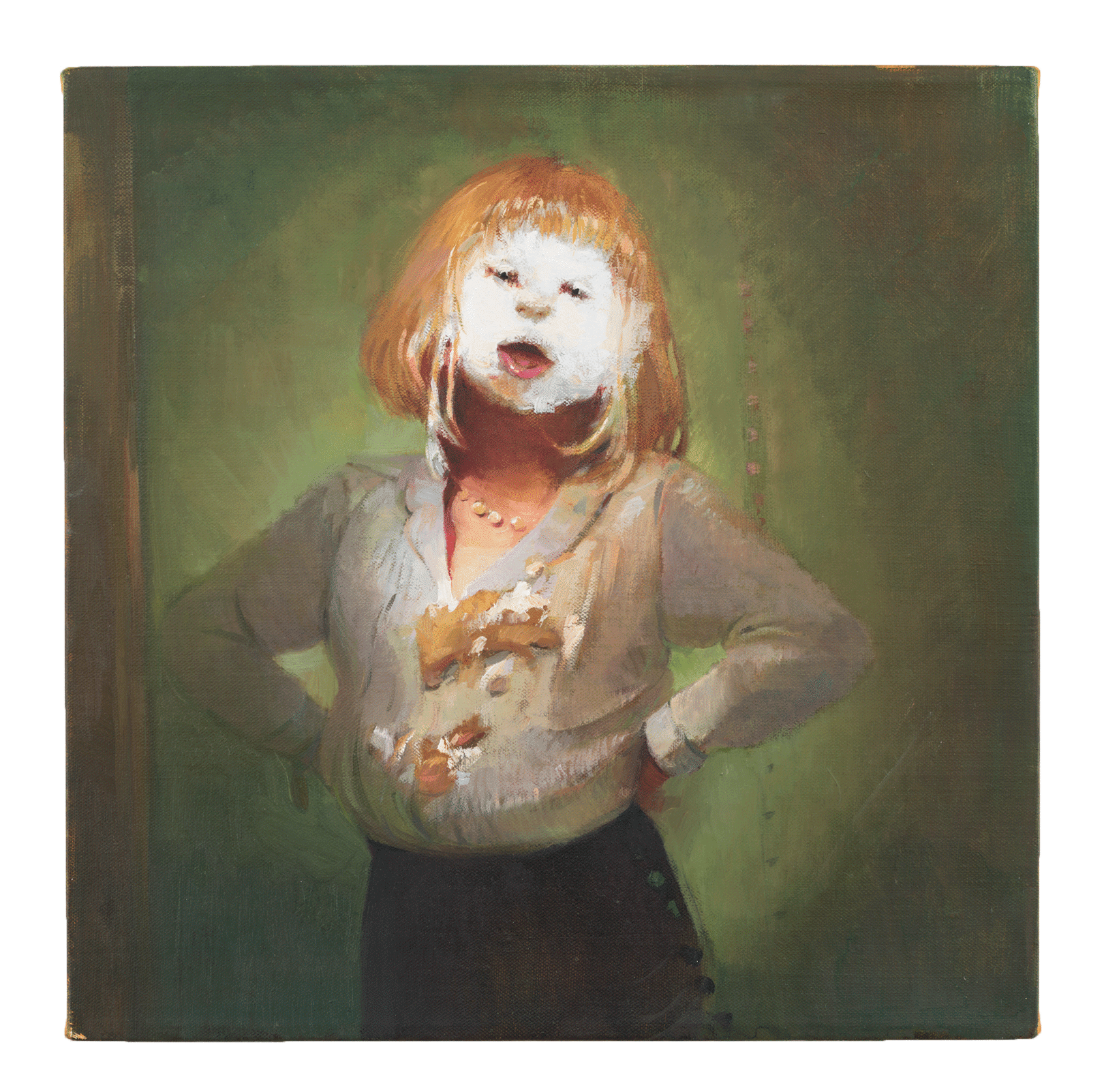 A painting by Lisa Yuskavage, titled Crème Pie, dated 2004.