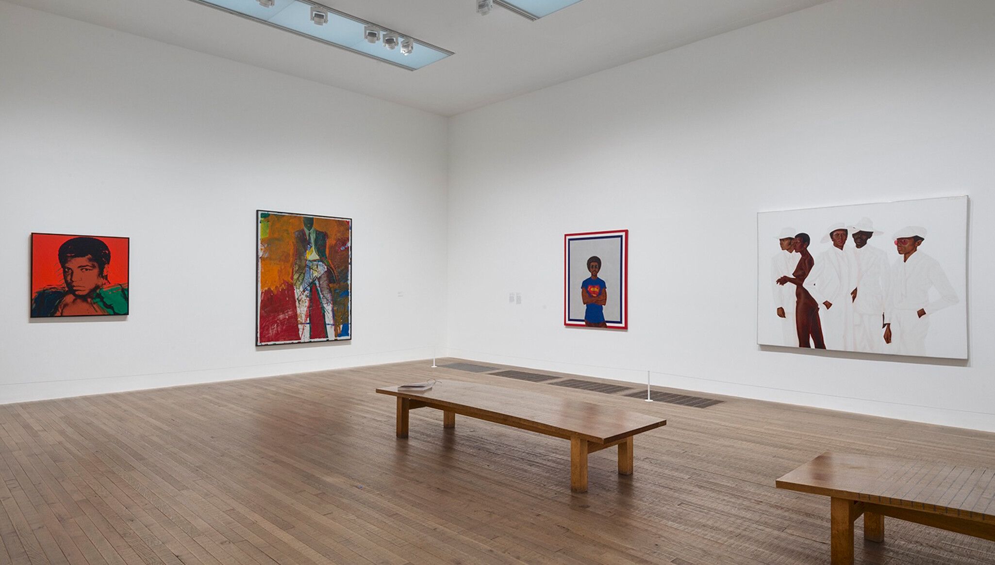 An Installation view, Raymond Saunders’s Jack Johnson (1971), on view in Soul of a Nation: Art in the Age of Black Power, Tate Modern, London, dated 2017. A Photo by Seraphina Neville