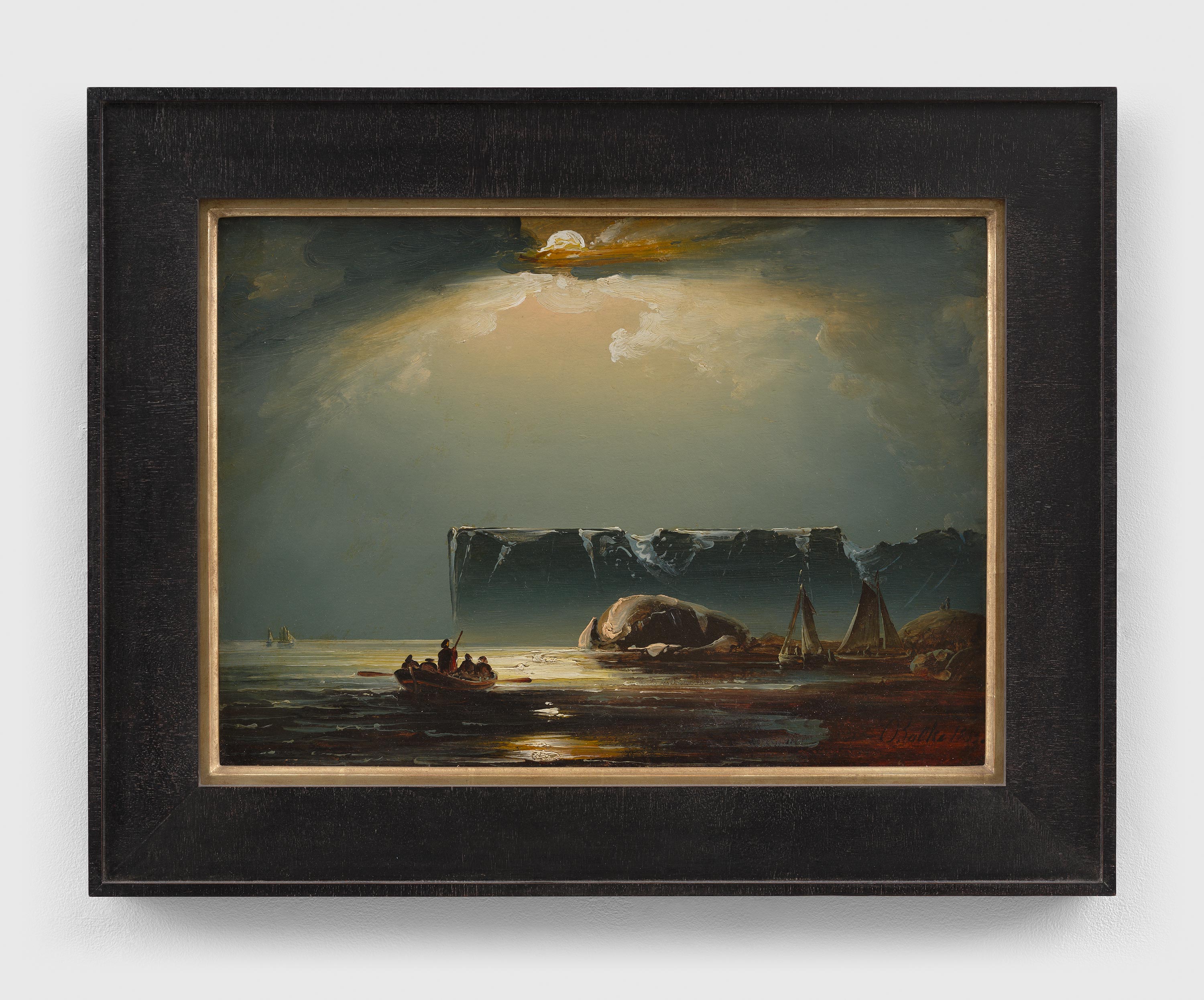 An oil painting on panel on board by Peder Balke, titled, Fra Nordkapp, dated 1853. 