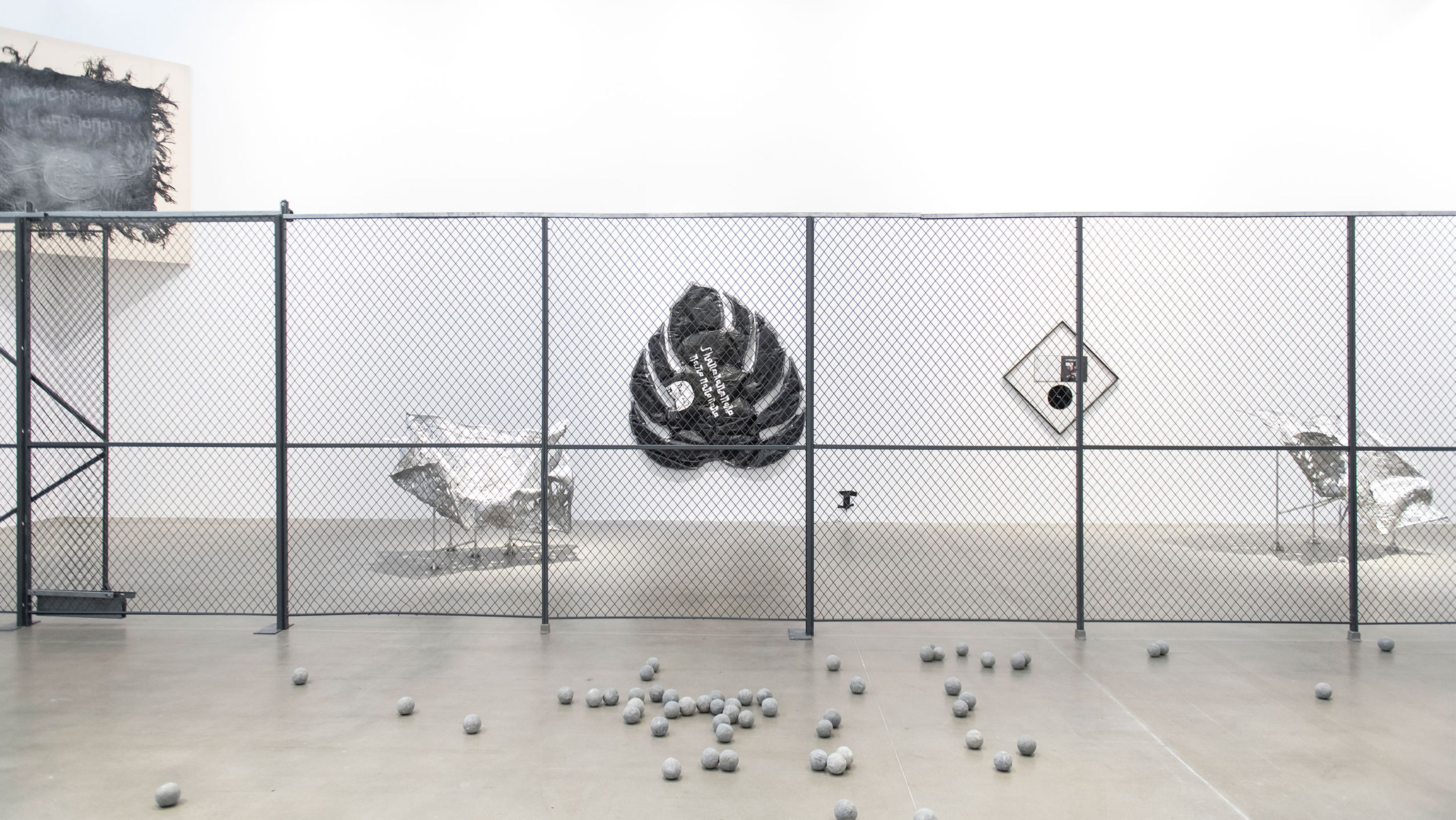 Installation view of an exhibition titled Andra Ursuţa: Vanilla Isis, at the Fondazione Sandretto Re Rebaudengo in Turin, dated 2018.