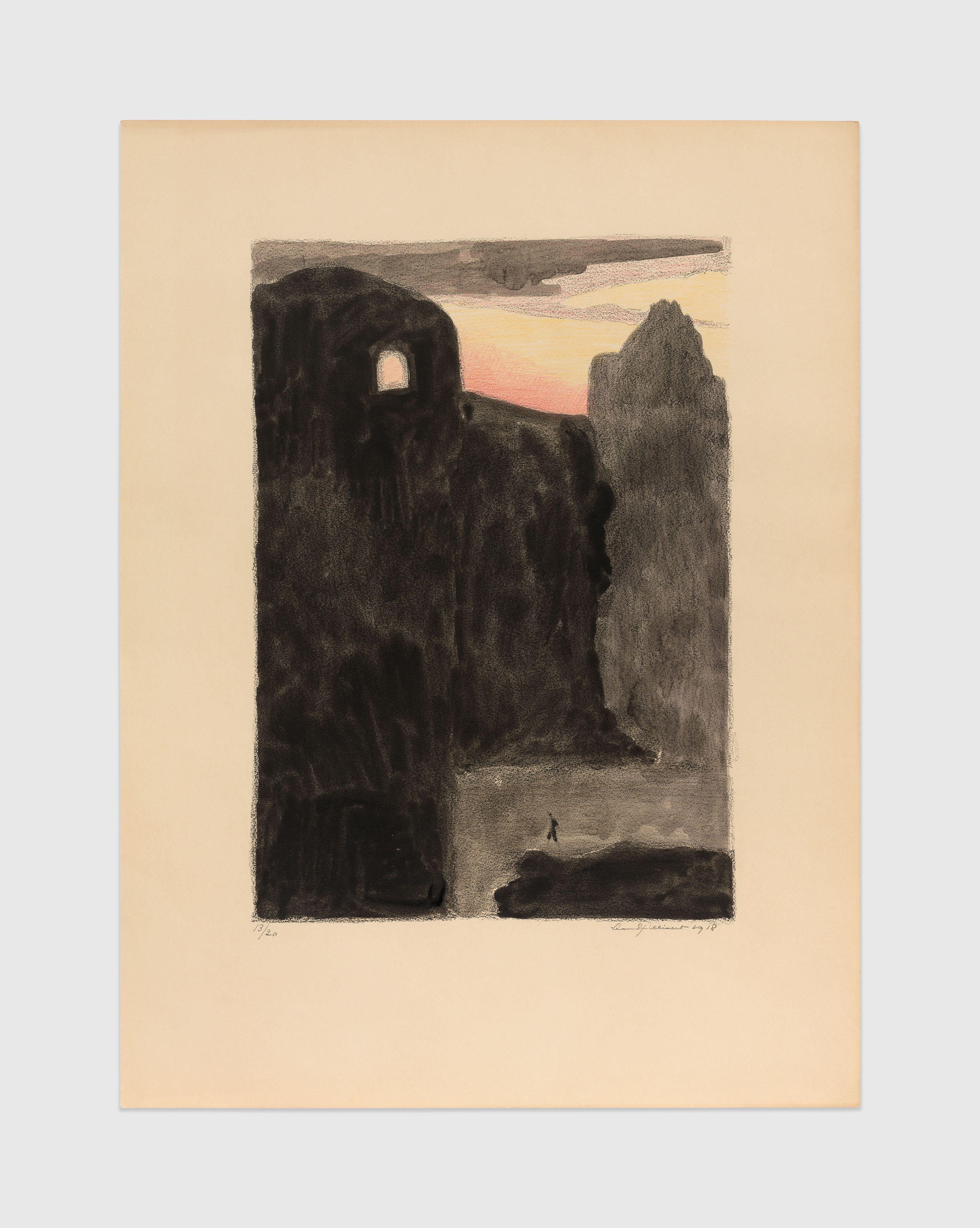A detail from a 10-part print on paper by Léon Spilliaert, titled Les Serres chaudes (Hothouses), dated 1918.