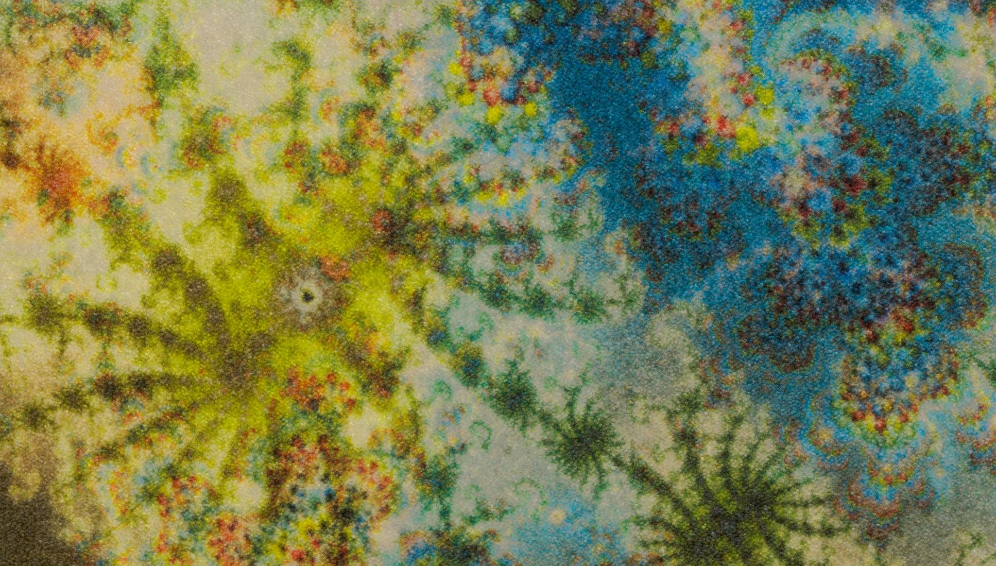 A detail of a carpet by Thomas Ruff, titled d.o.pe.09, dated 2022