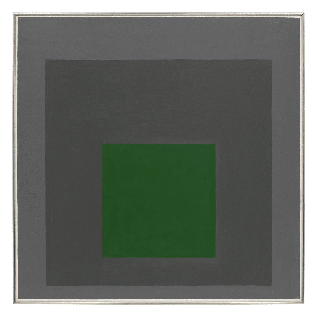 An oil painting on Masonite by Josef Albers, titled Homage to the Square: Embedded, dated 1963.