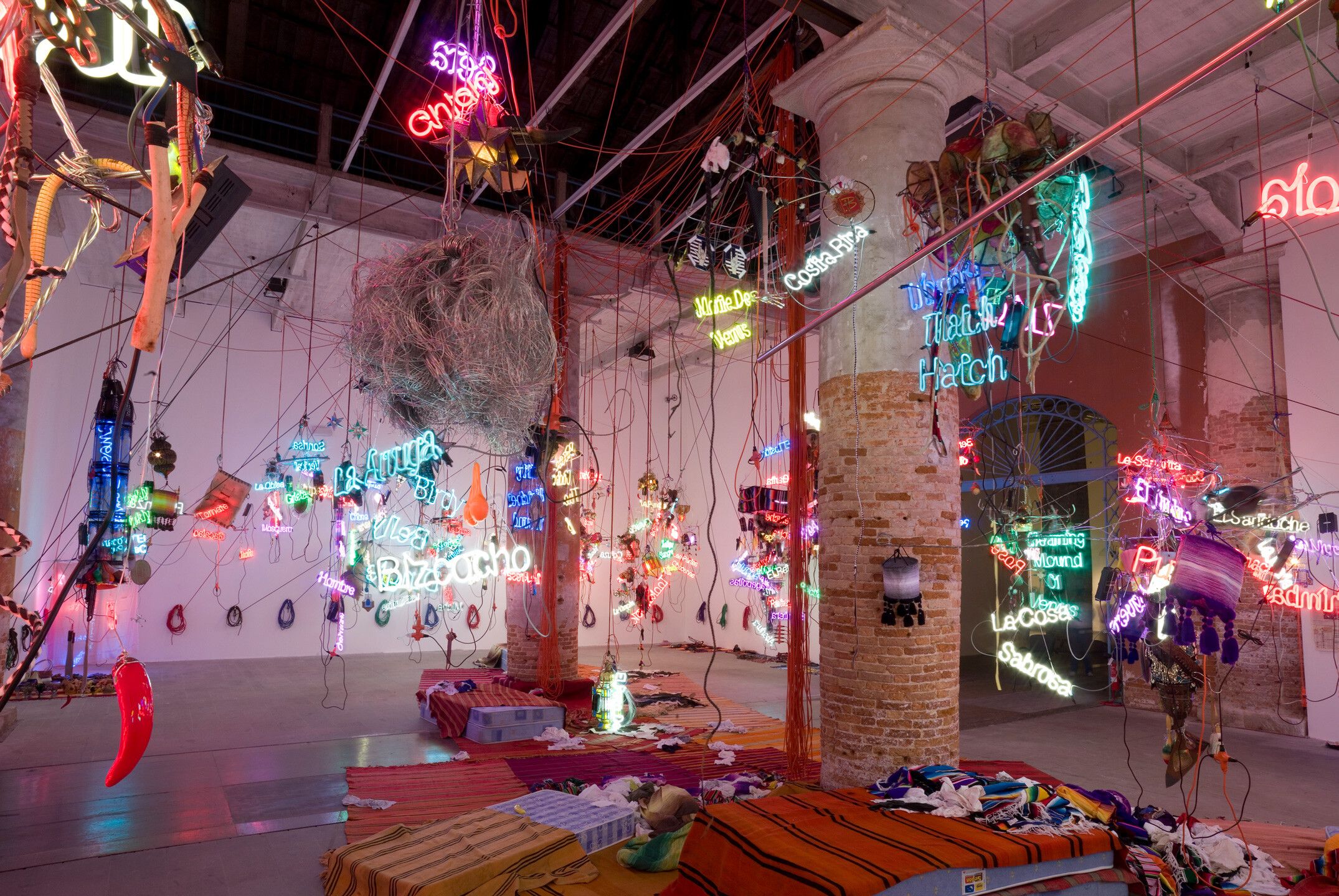 Installation view, Jason Rhoades, Tijuanatanjierchandelier, 2006, La Biennale di Venezia, Think with the Senses – Feel with the Mind: Art in the Present Tense, Venice, 2007