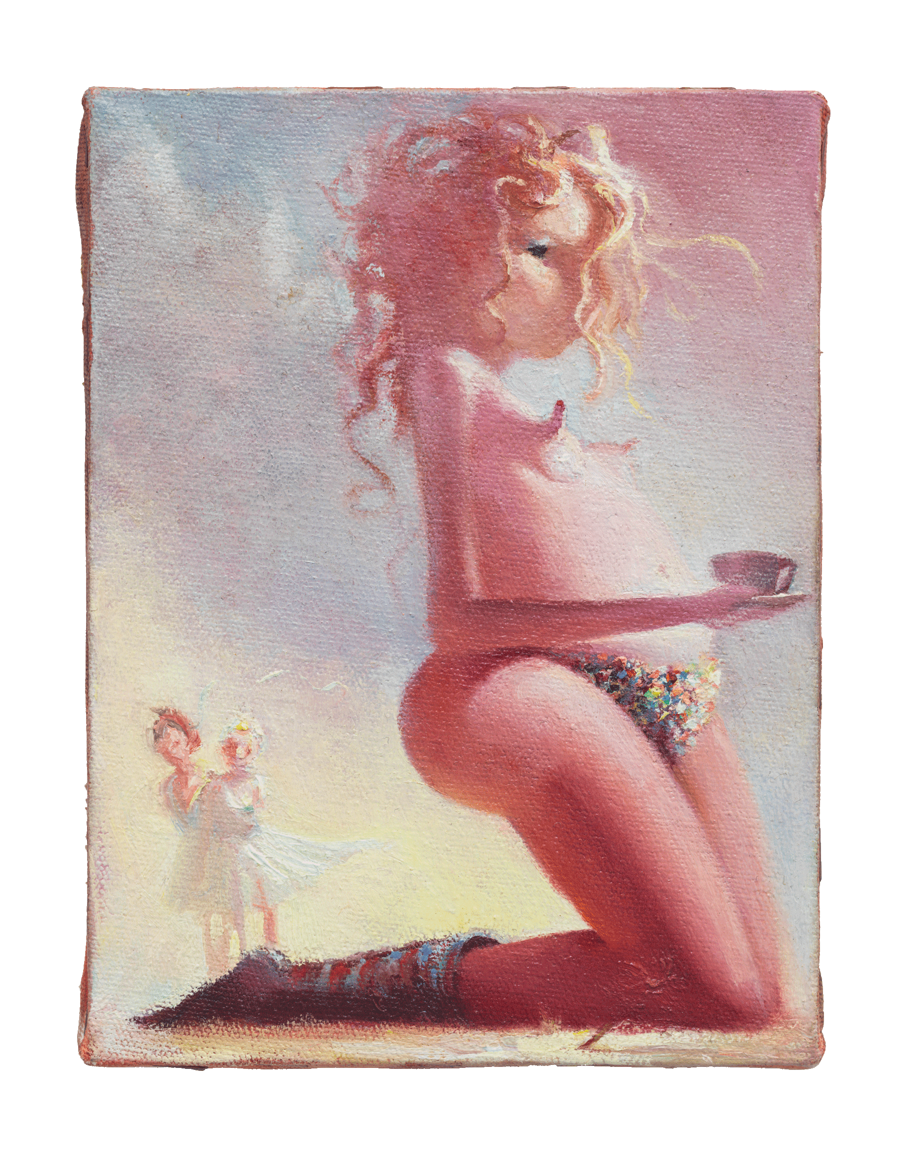 A painting by Lisa Yuskavage, titled Sweetpuss, dated 1996.