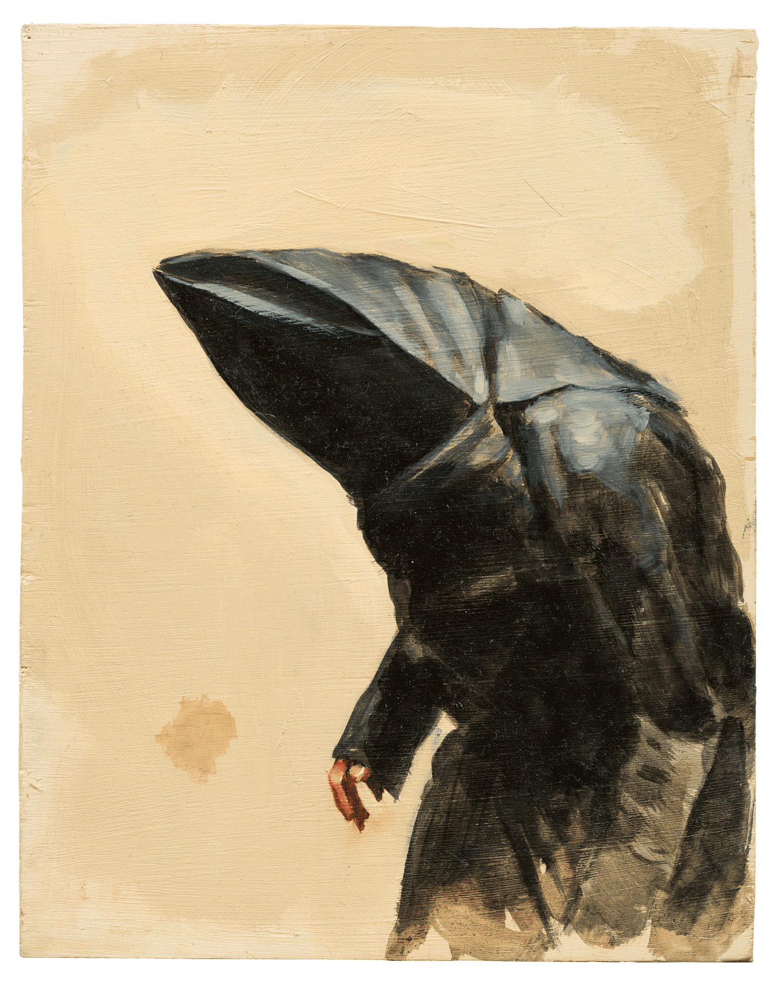A painting by Michaël Borremans, titled Black Mould / Pogo, dated 2015.