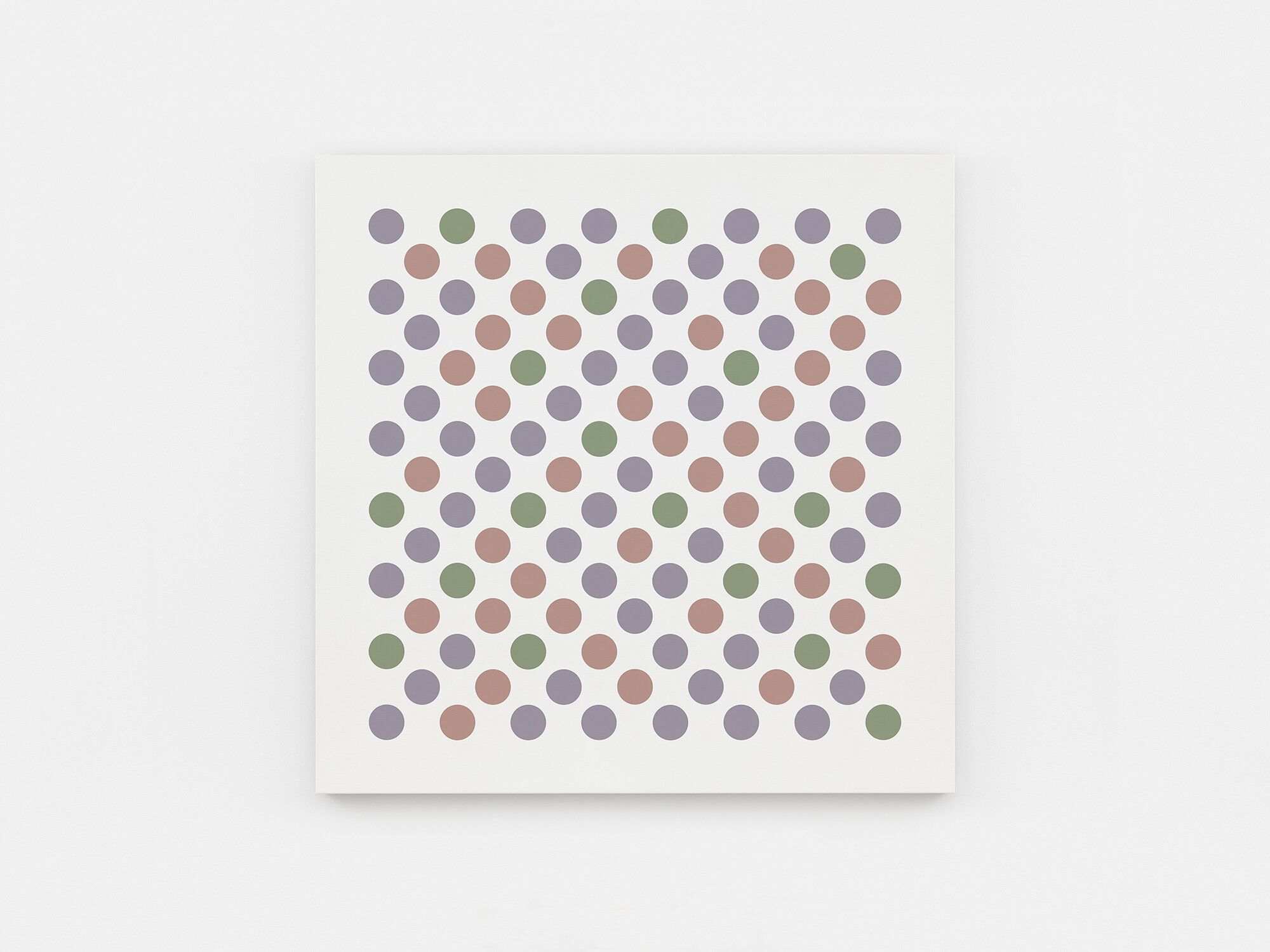 A painting by Bridget Riley, titled Measure for Measure 2, dated 2016.