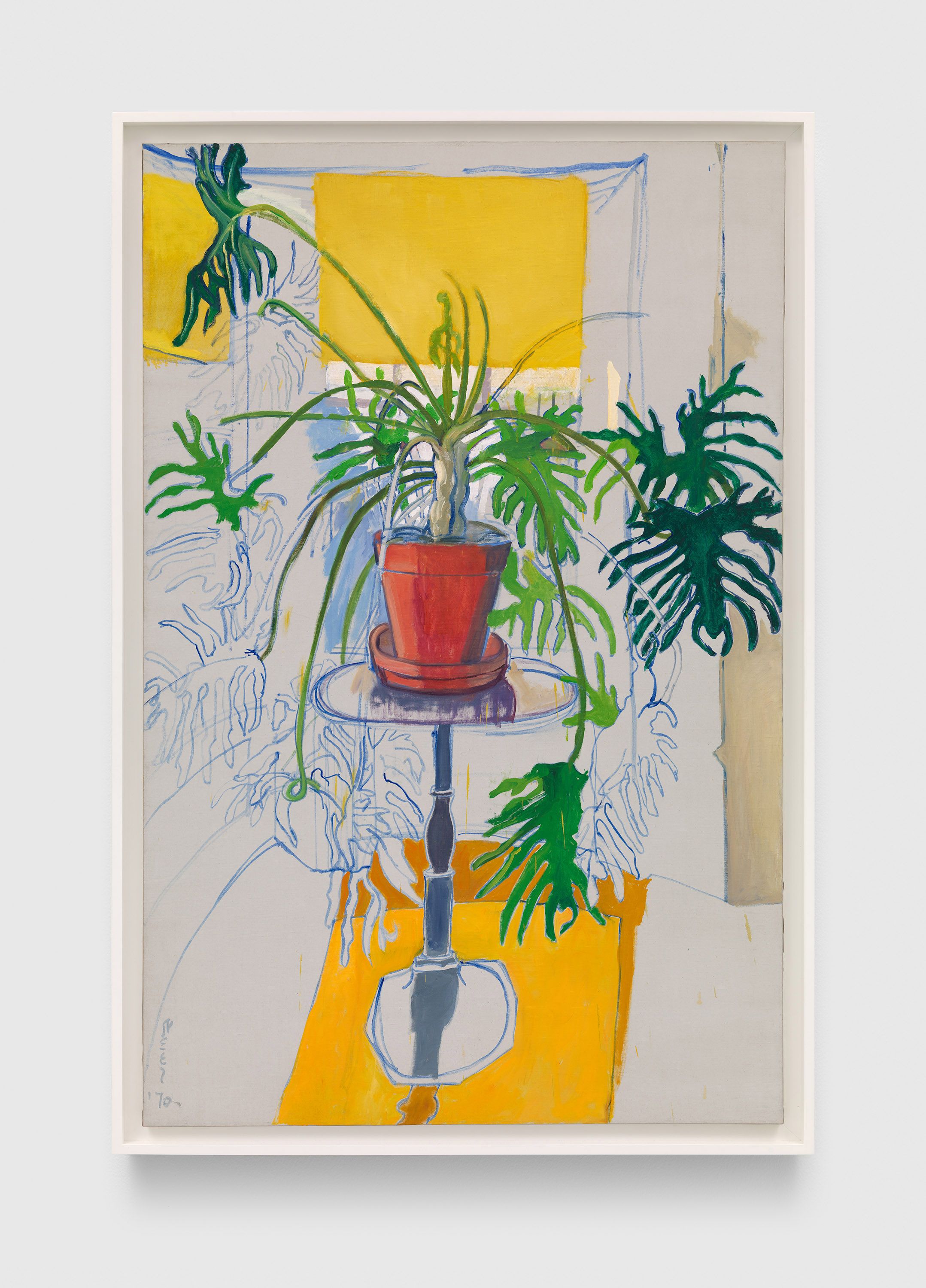A painting by Alice Neel, titled Philodendron, dated 1970.