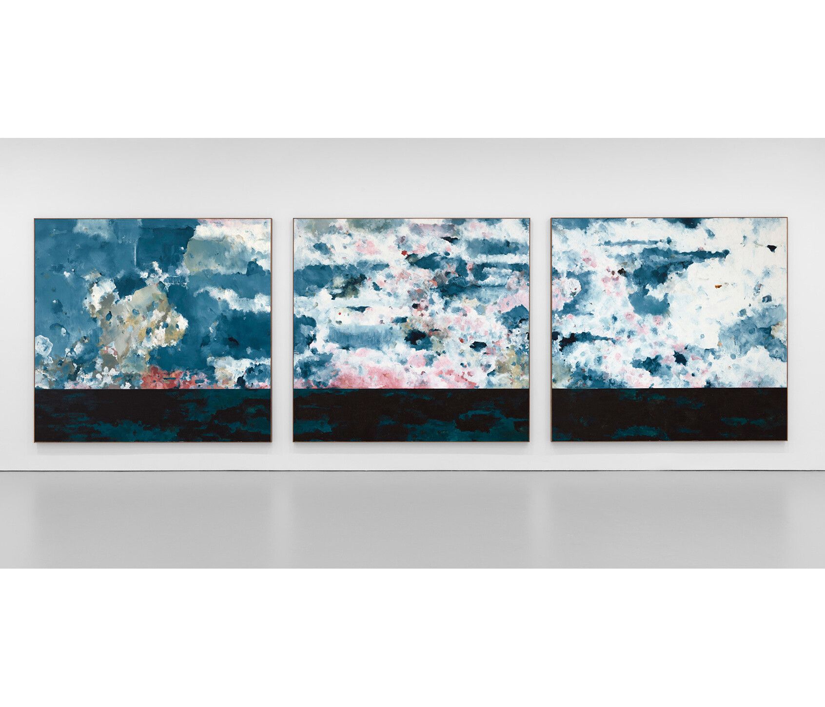 An installation view of a painting by Harold Ancart, titled The Sea, dated 2020.