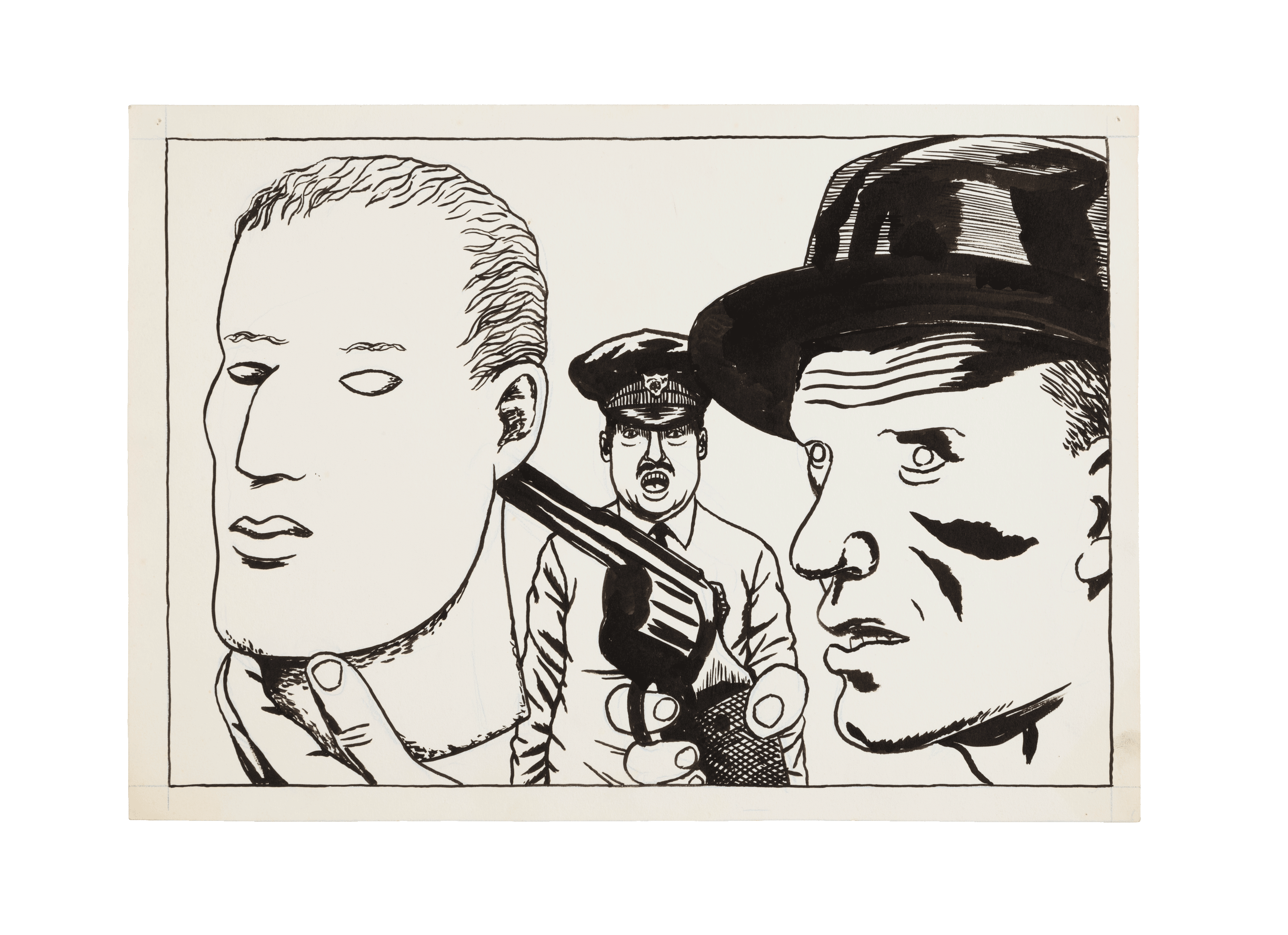 An untitled drawing by Raymond Pettibon, dated 1983.