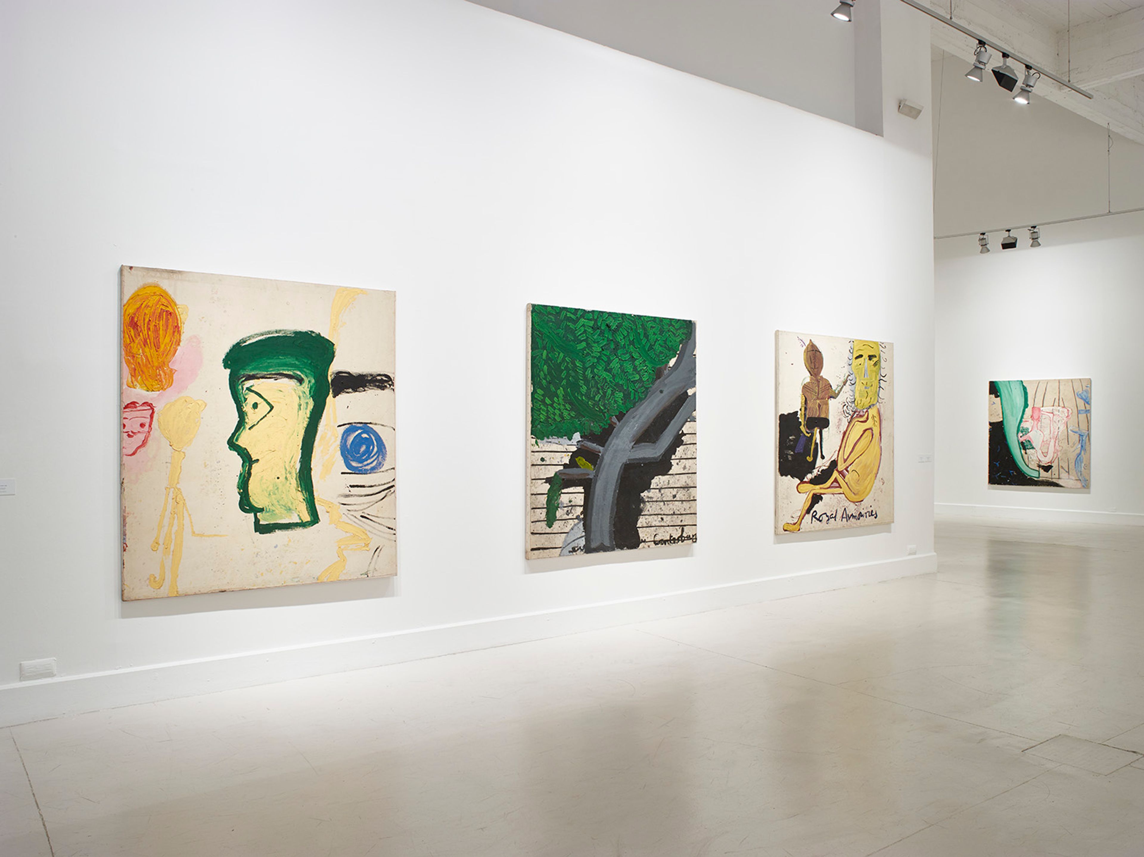 Installation view of the exhibition, Rose Wylie: Hullo Hullo..., at CAC Málaga in Málaga, dated 2018.