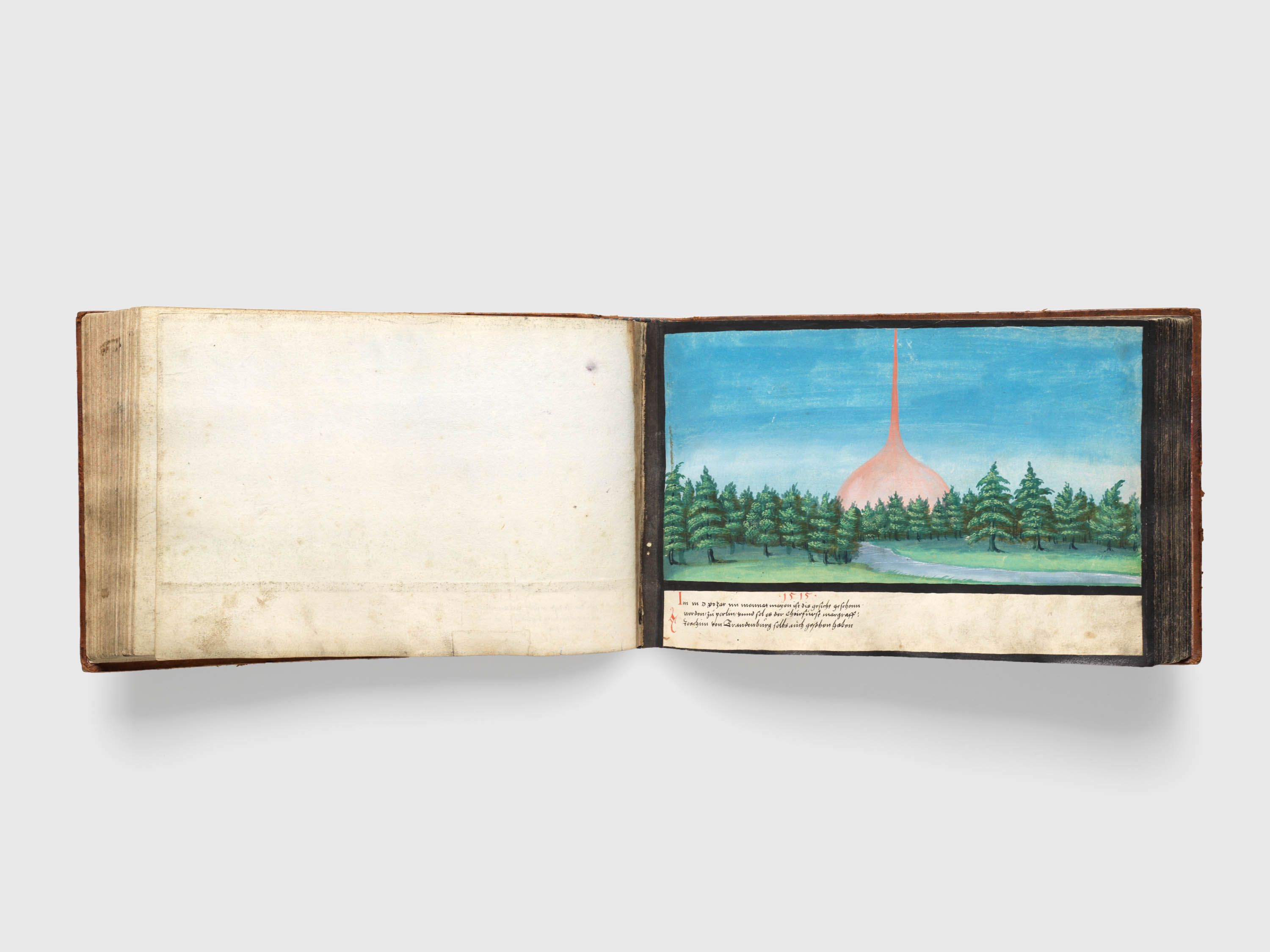 A 167 drawings, gouache, watercolor, and inscriptions on paper artwork by Anonymous, titled Wunderzeichenbuch (Book of 167 watercolors), circa 1552.