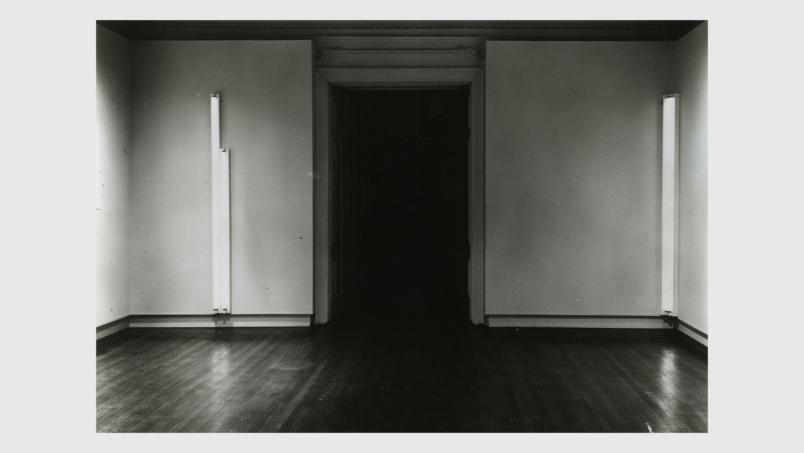 An Installation view, Dan Flavin, Kornblee Gallery, 58 East 79th Street, New York, January 7–February 2, dated 1967