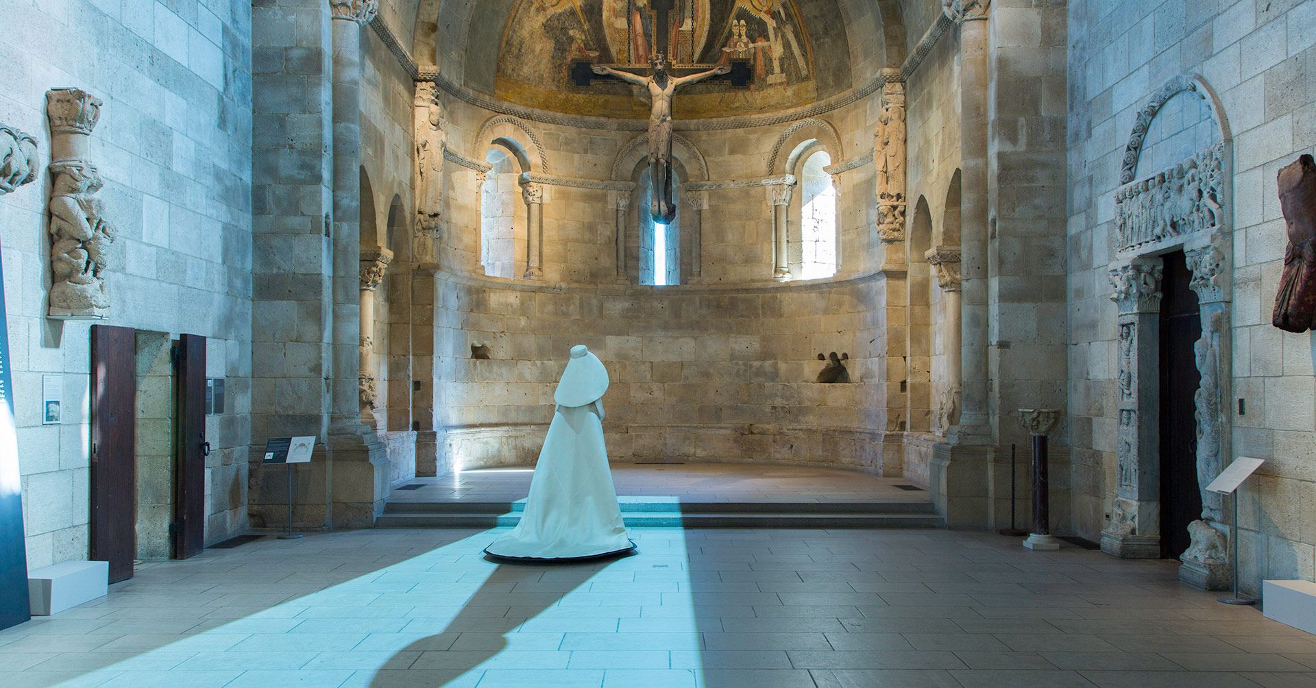 An installation view of the exhibition titled Heavenly Bodies: Fashion and the Catholic Imagination, at The Metropolitan Museum of Art, New York.