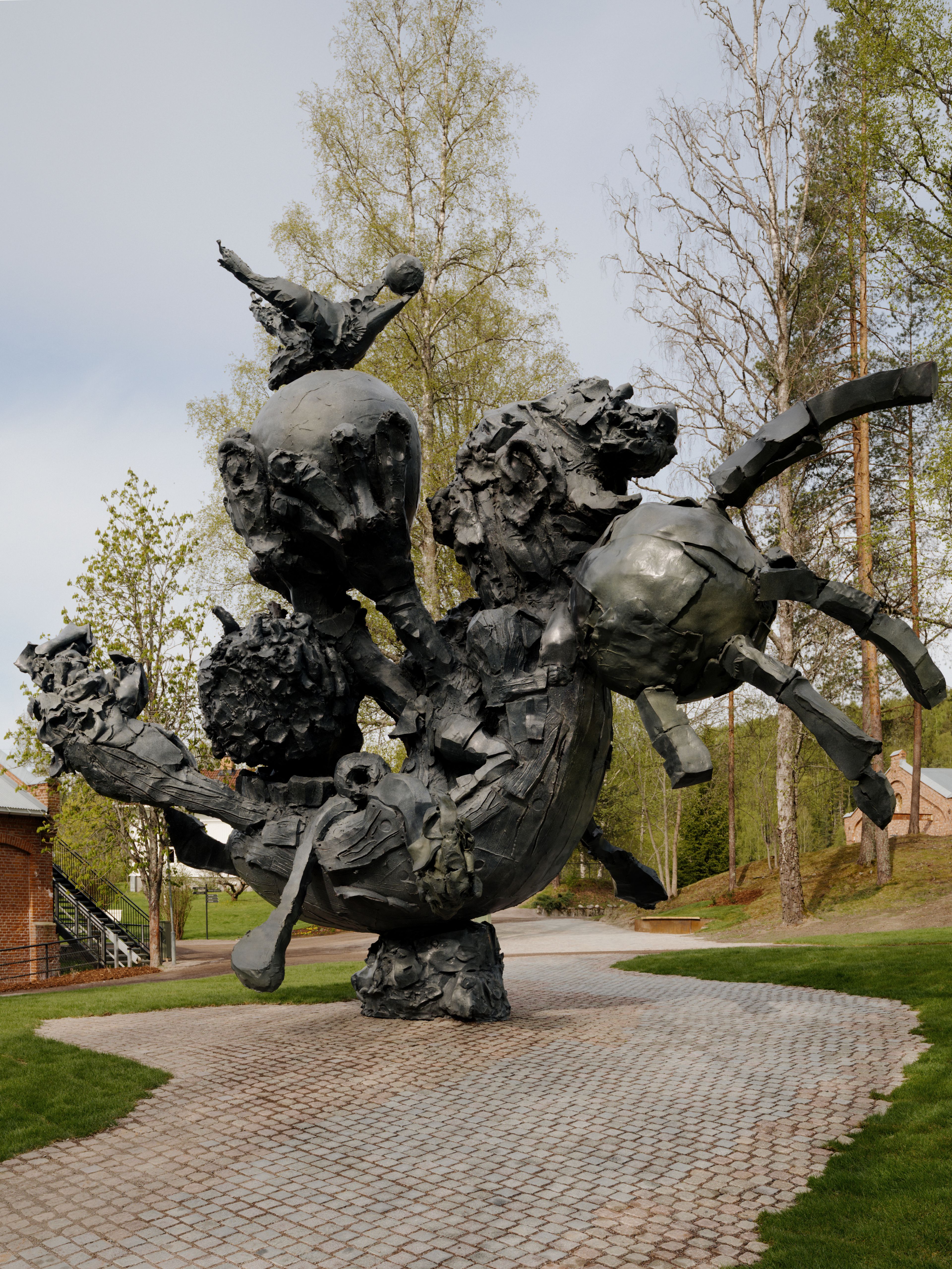 Installation view of a sculpture by Dana Schutz titled Blind Boat at the Kistefos Museum in Norway, dated 2026.