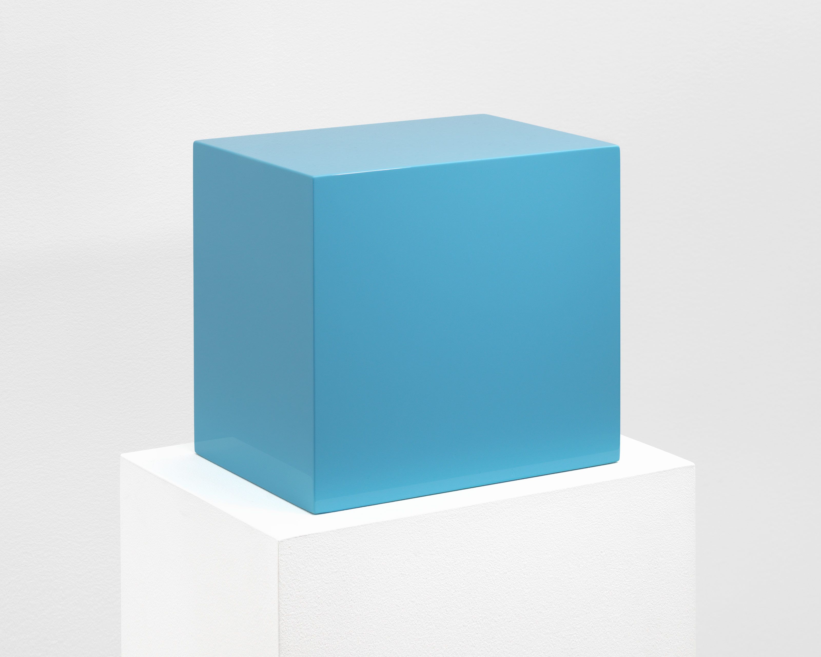 An untitled polyester resin, fiberglass, and plywood sculpture by John McCracken, dated 1968.