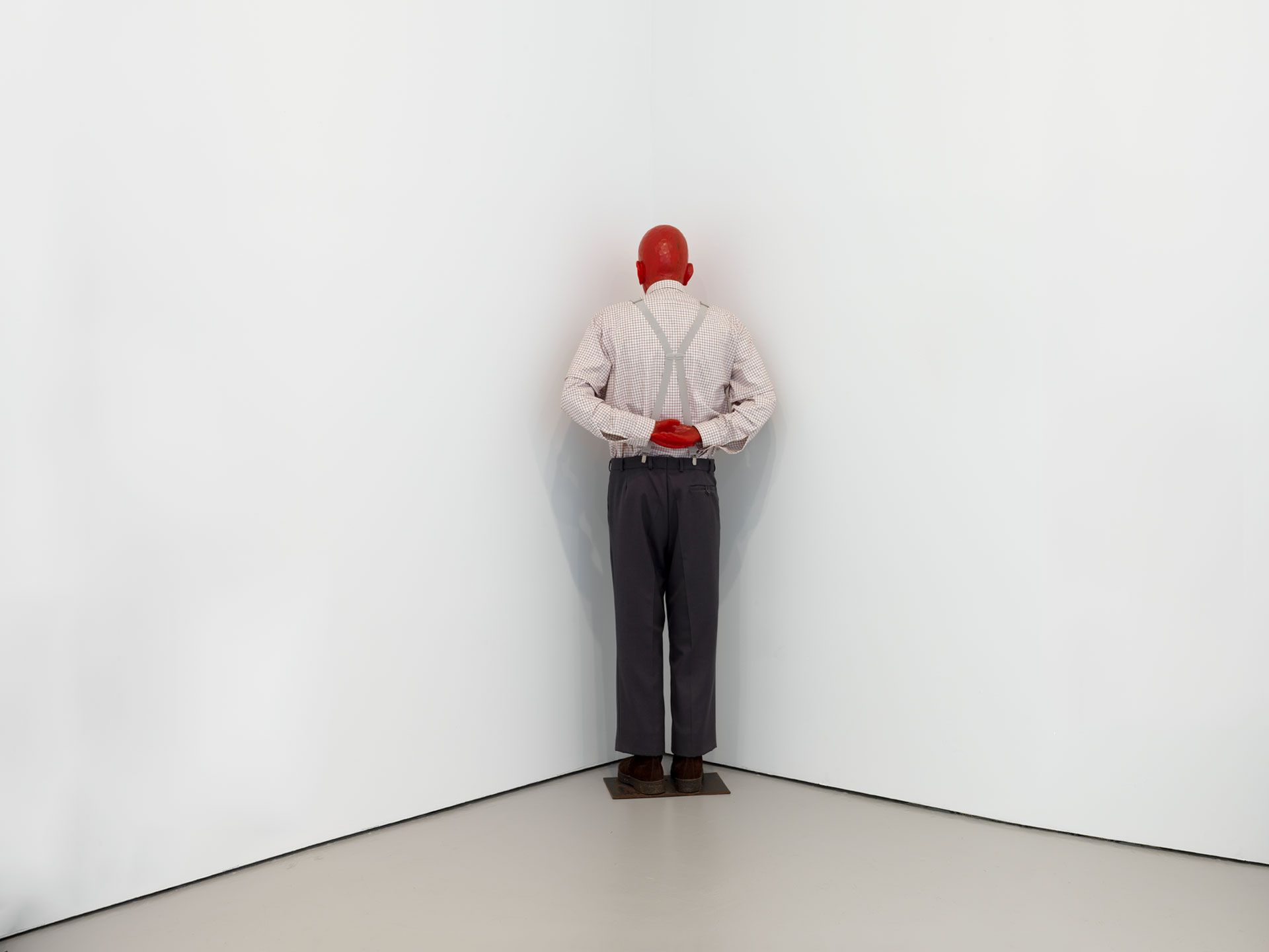 A sculpture by Martin Kippenberger, titled Martin, ab in die Ecke und Sch√§m Dich (Martin, Into the Corner, You Should be Ashamed of Yourself), dated 1989.