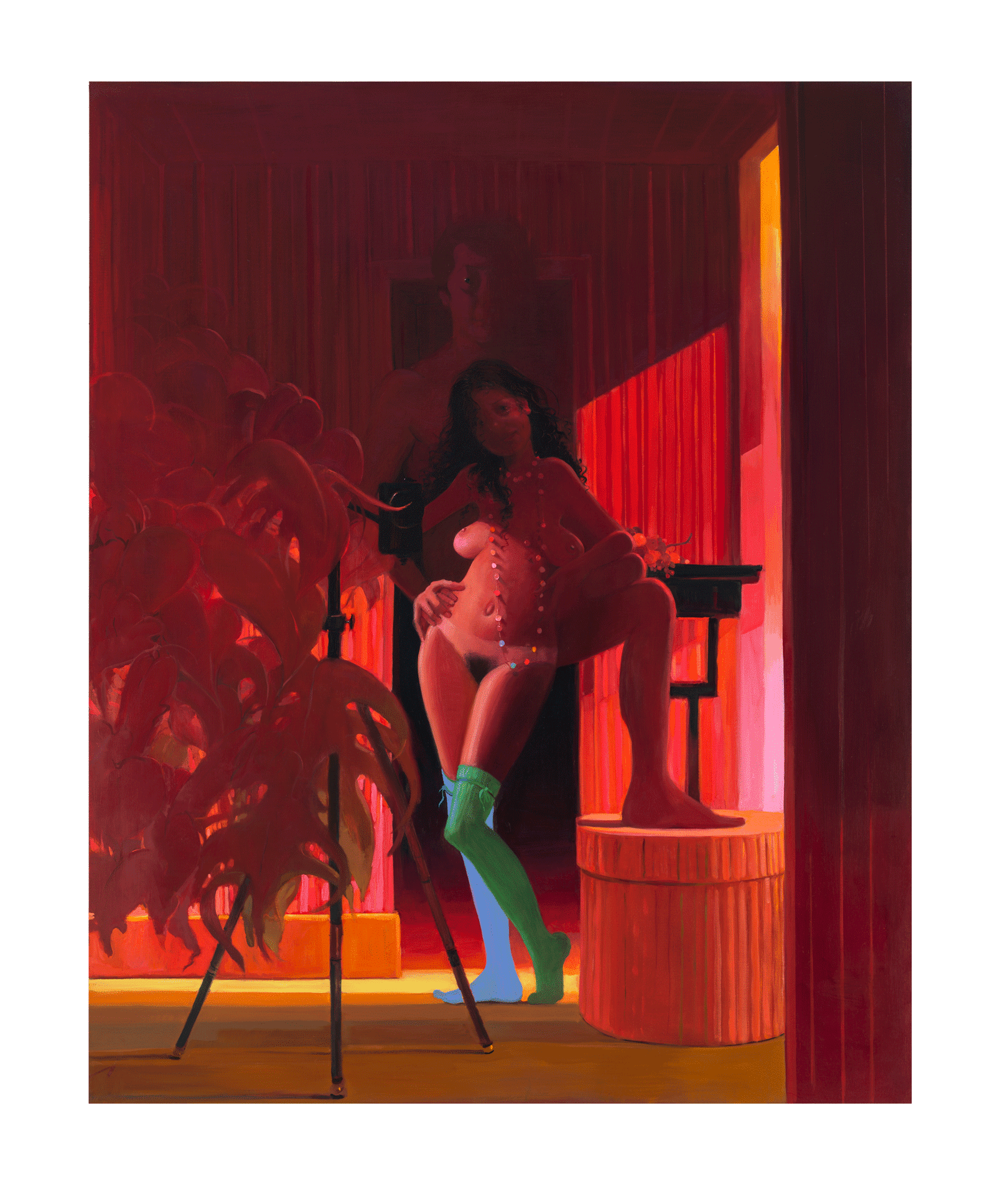 A painting by Lisa Yuskavage, titled Self-Portrait, dated 2017.