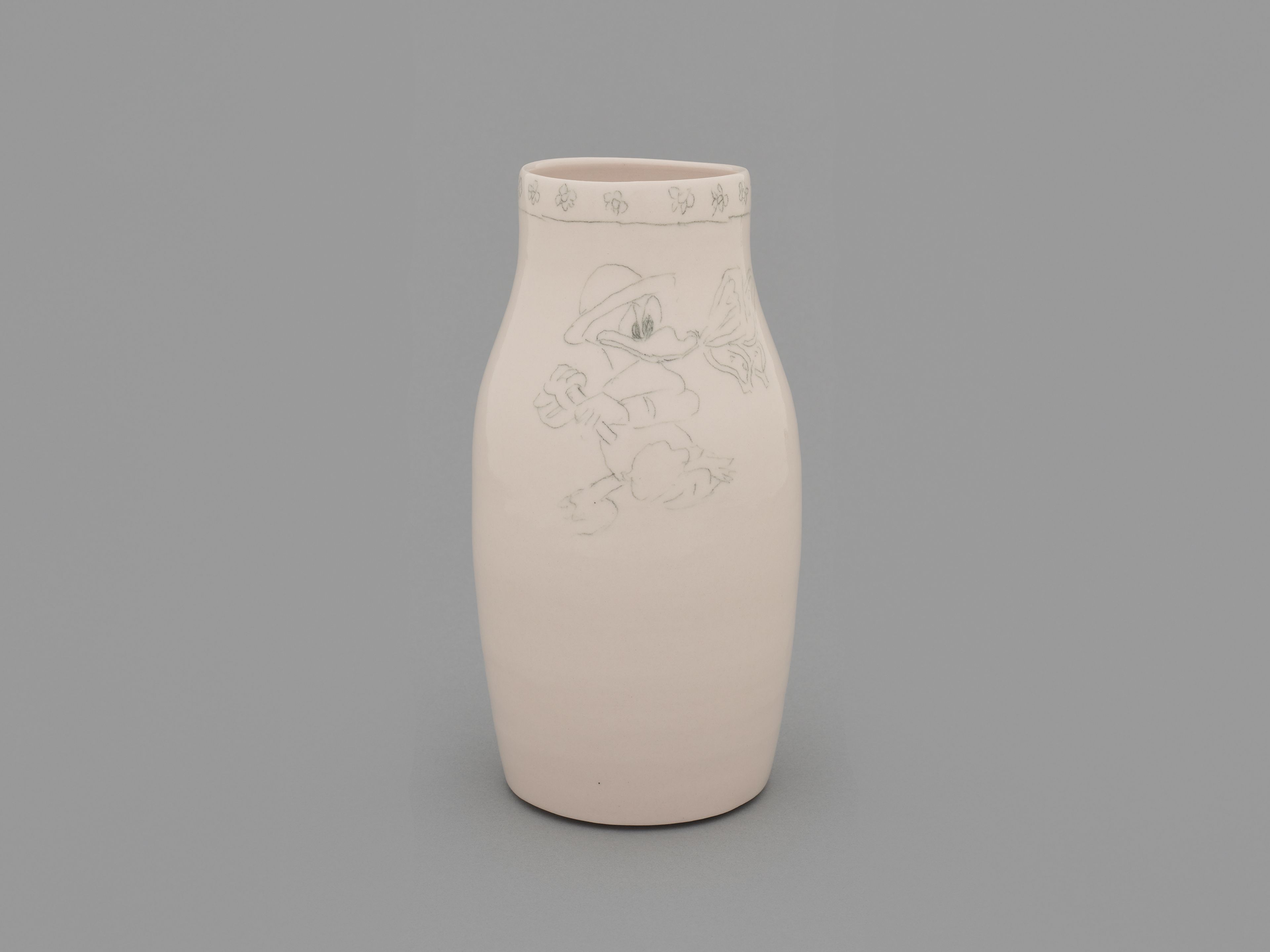 A sculpture by Magdalena Suarez Frimkess and Shio Kusaka, titled Donald Duck, dated 2026.