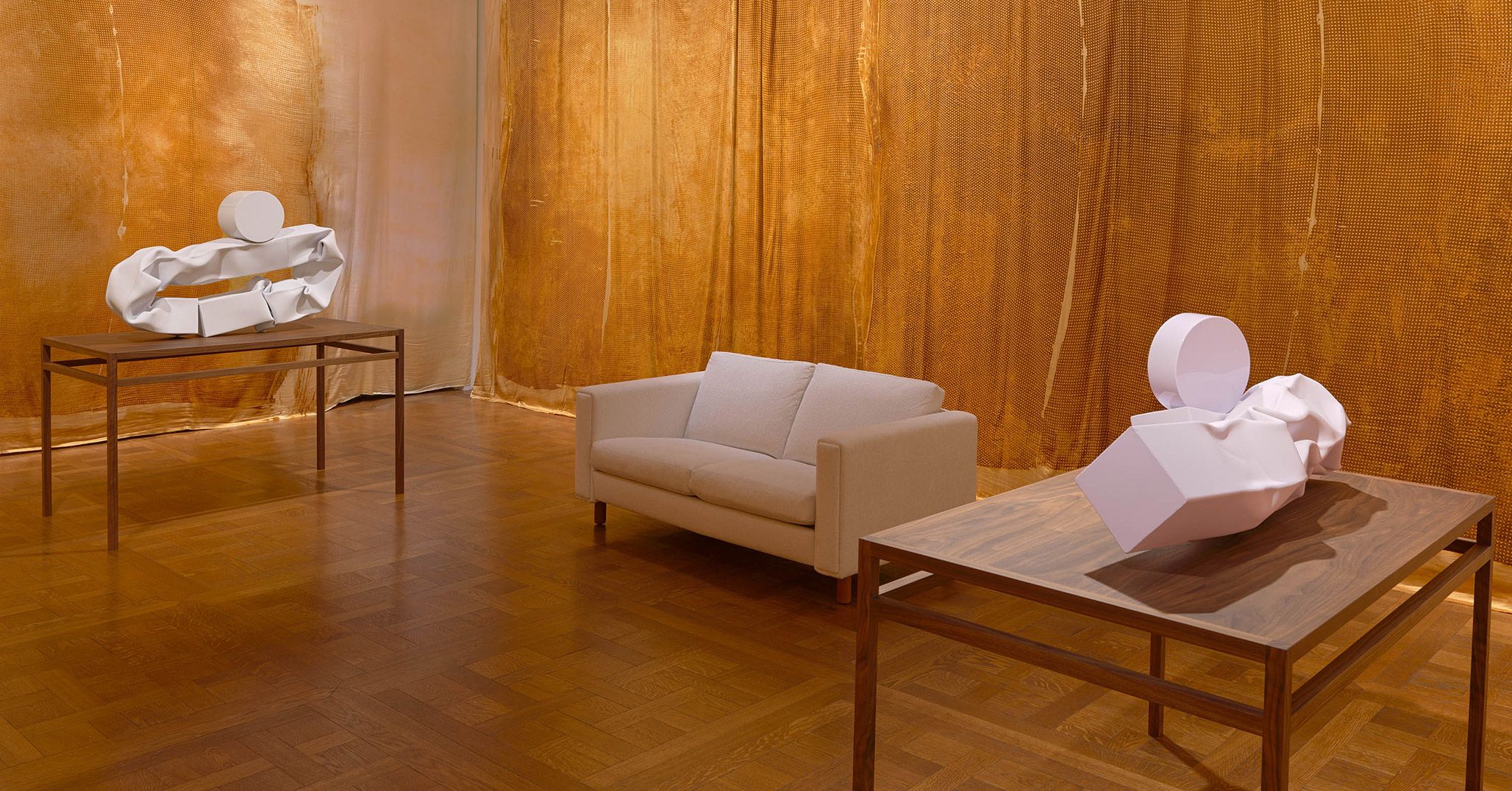 An installation view of a solo exhibition by Carol Bove at David Zwirner, New York, in 2021.
