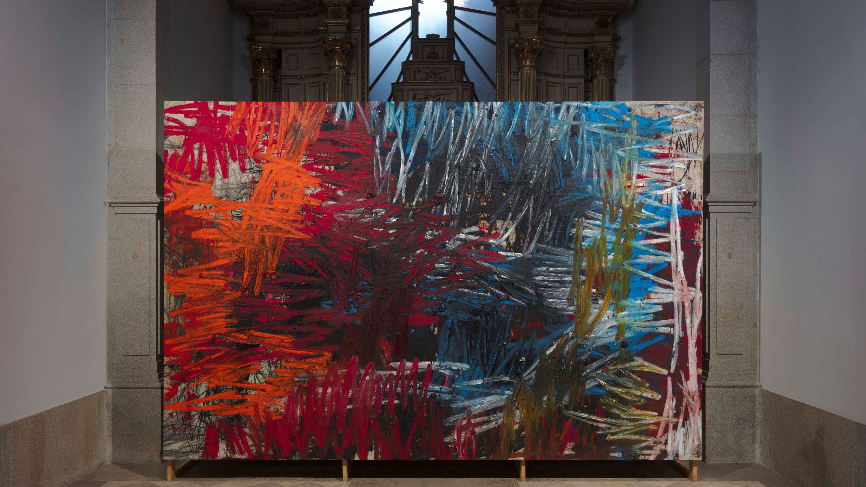 Installation view, Oscar Murillo, Together in Our Spirits, Fundação de Serralves, 2023.