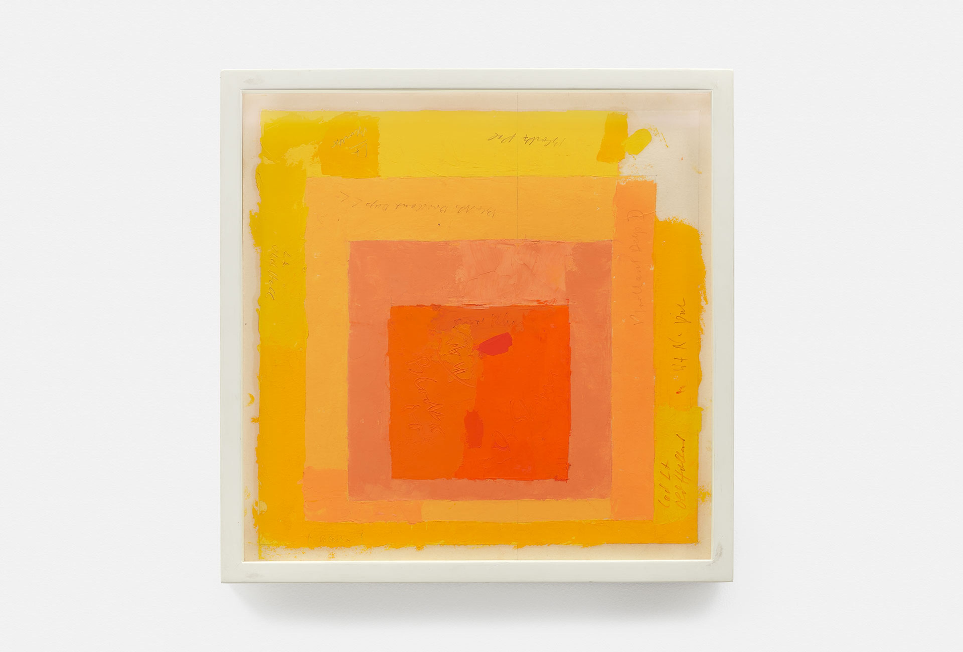 An undated work on paper by Josef Albers titled Color study for Homage to the Square.