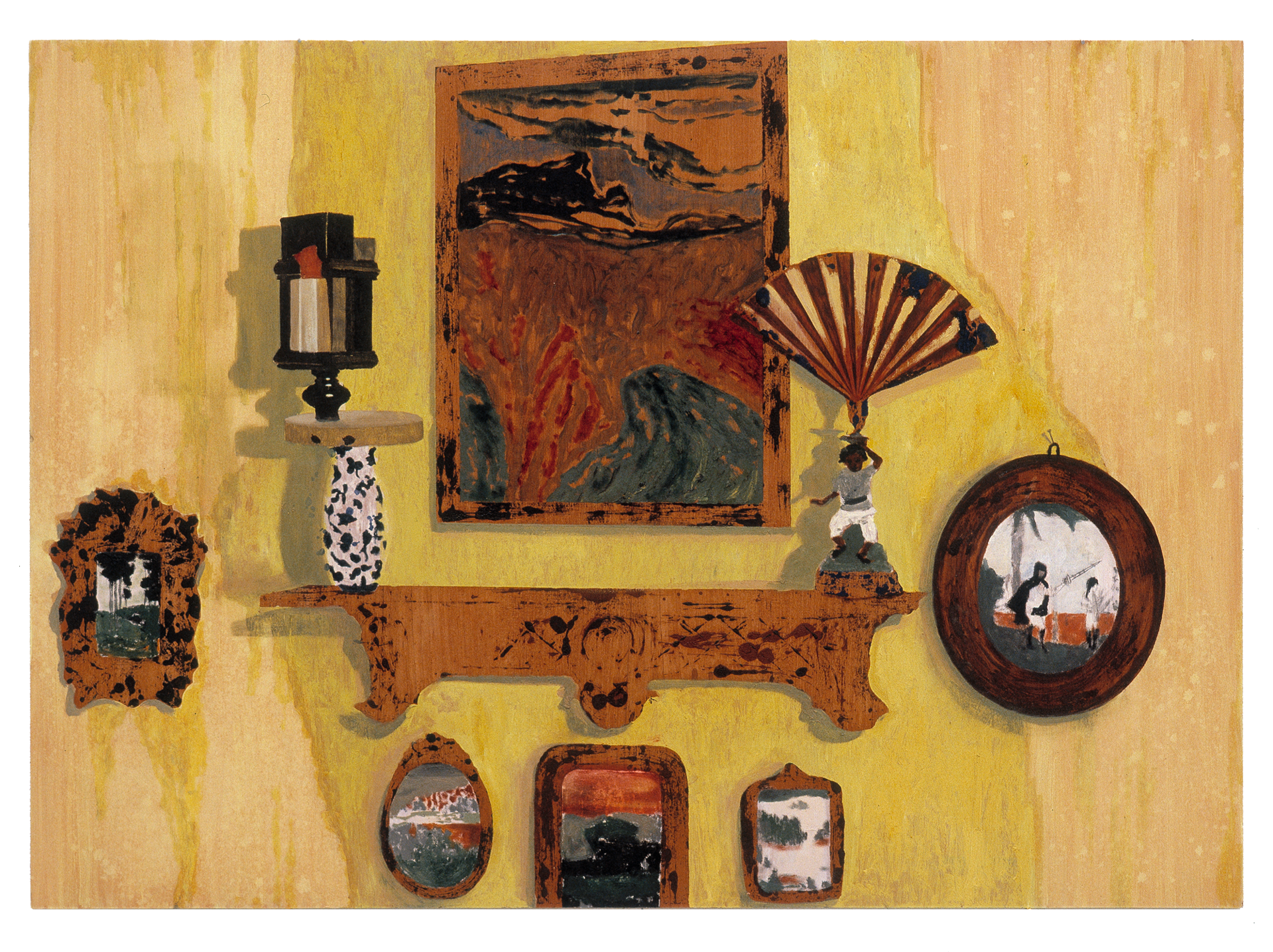 A painting by Mamma Andersson, titled Backbiter II, dated 2006.