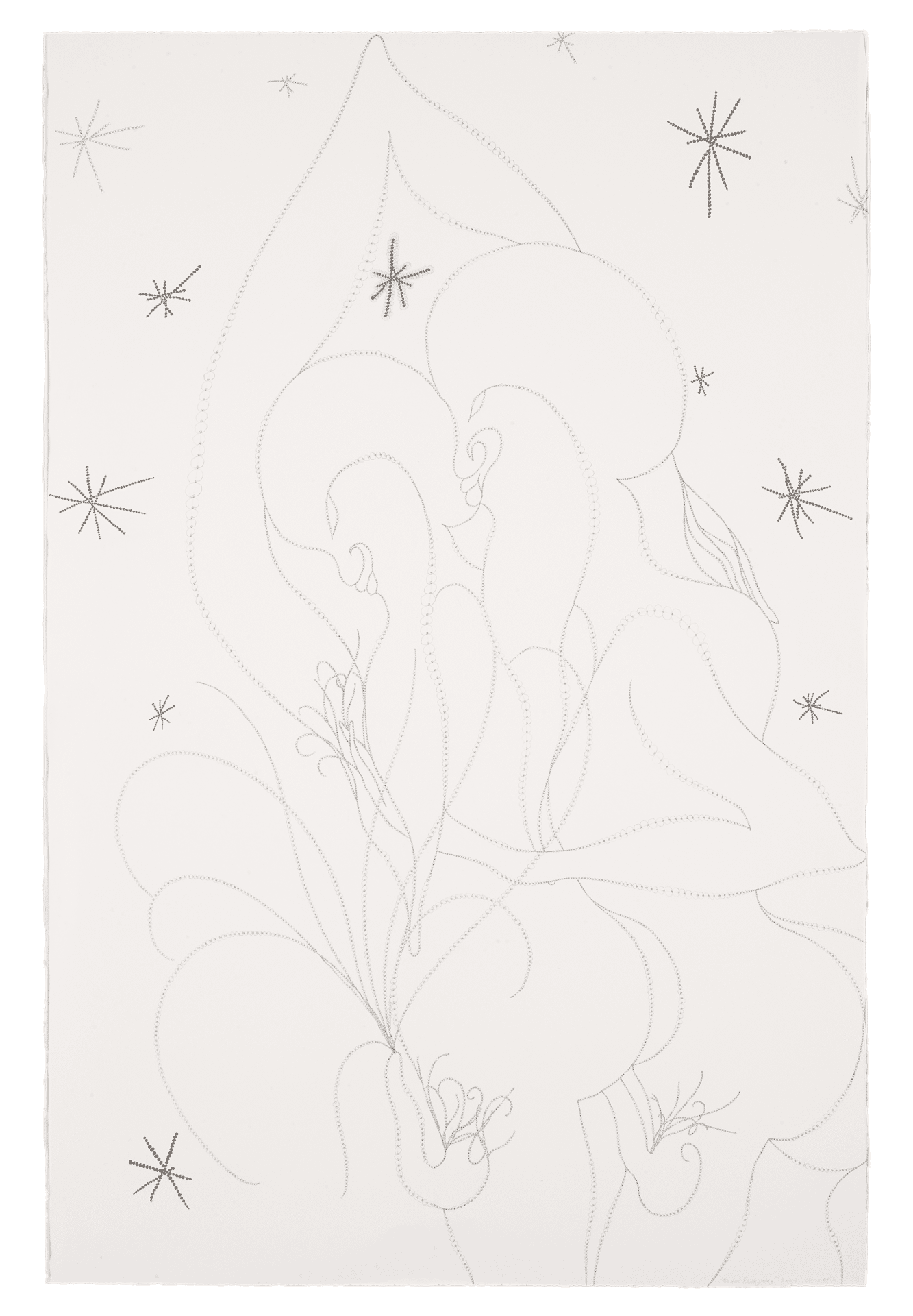 A drawing by Chris Ofili, titled Black Milky Way, dated 2007.
