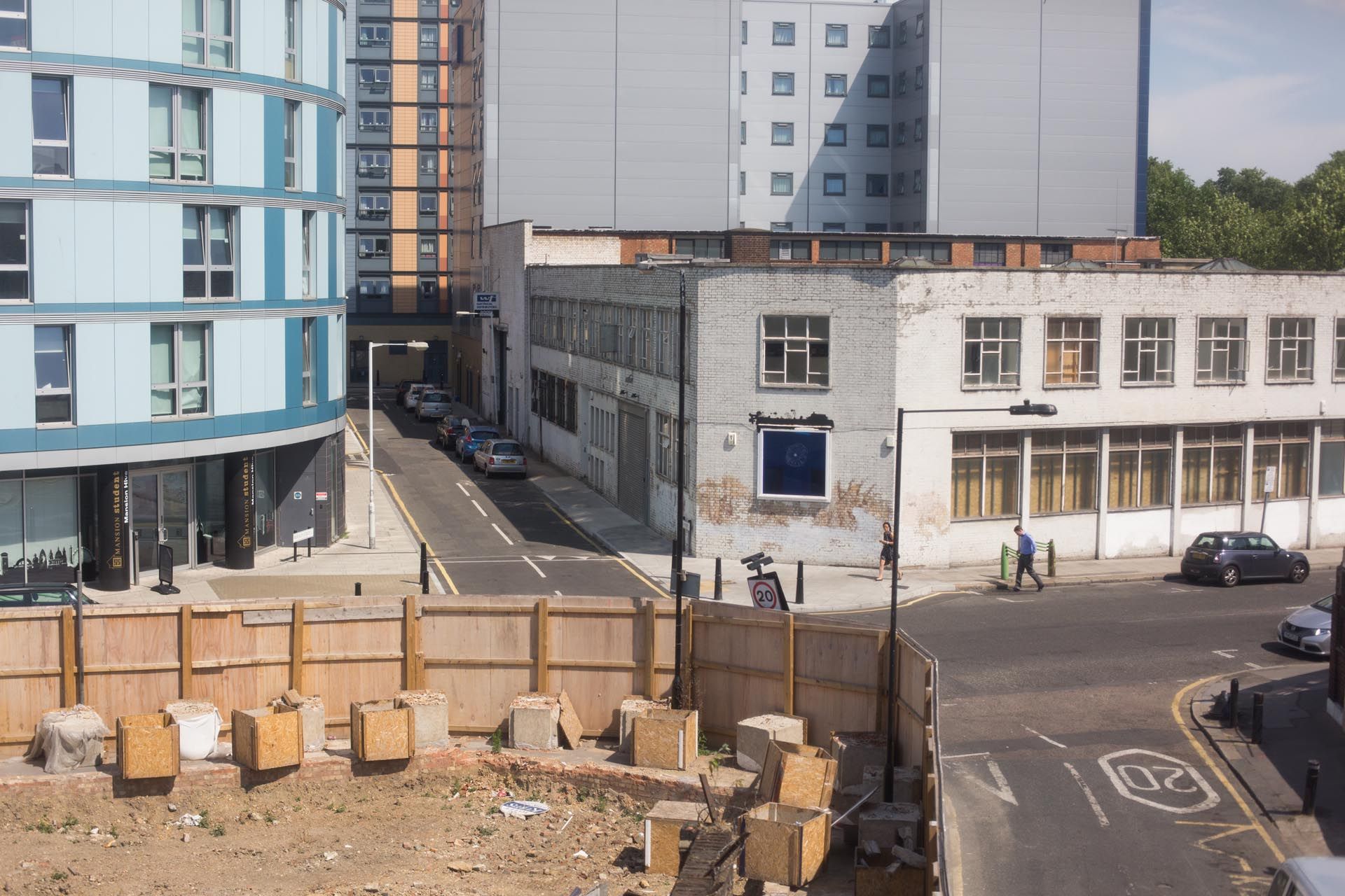 A photograph by Wolfgang Tillmans, titled shit buildings going up left, right and centre, dated 2014.