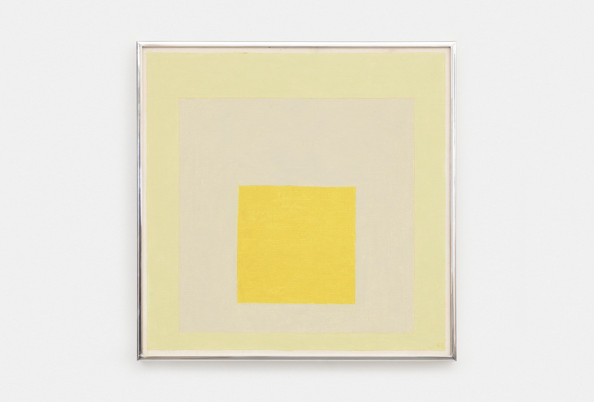 A painting by Josef Albers titled Homage to the Square, dated 1963.